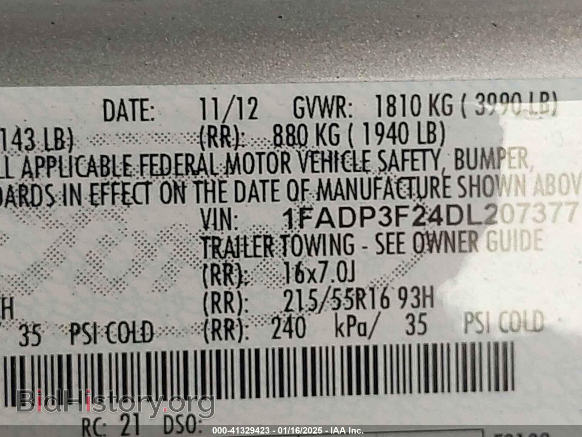 2013 FORD FOCUS - VIN: 1FADP3F24DL207377 - Фото 9