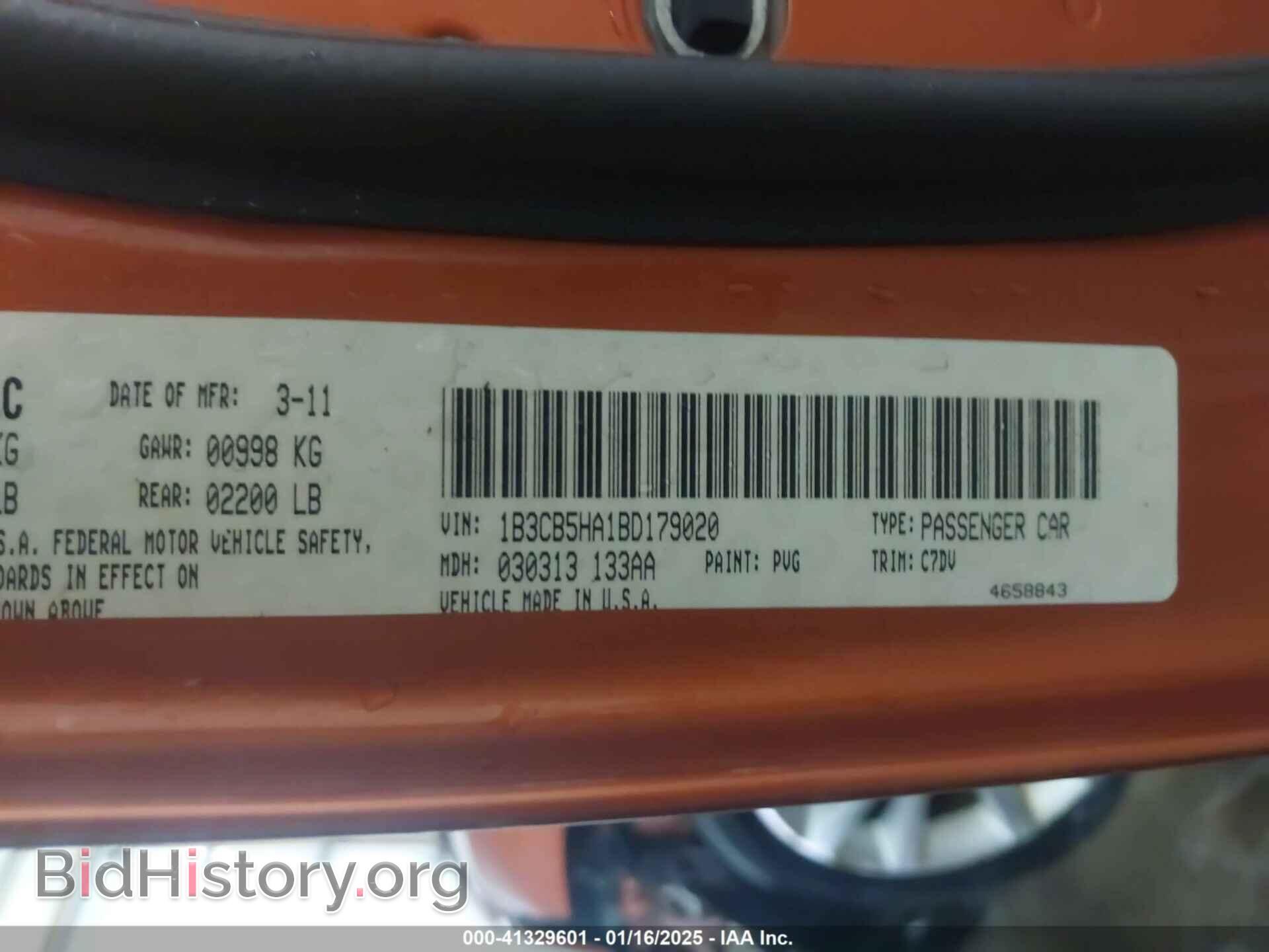 2011 DODGE CALIBER - VIN: 1B3CB5HA1BD179020 - Фото 9