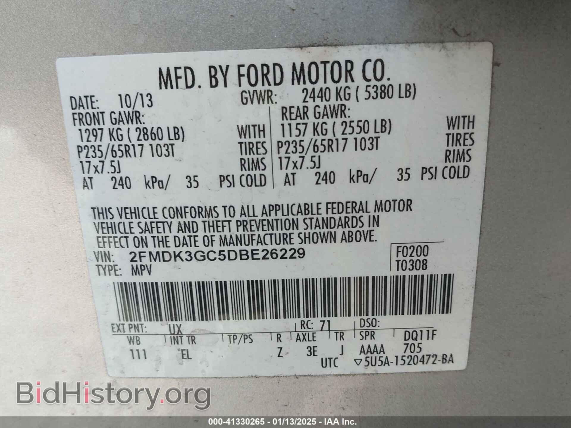 2013 FORD EDGE - VIN: 2FMDK3GC5DBE26229 - Photo 9