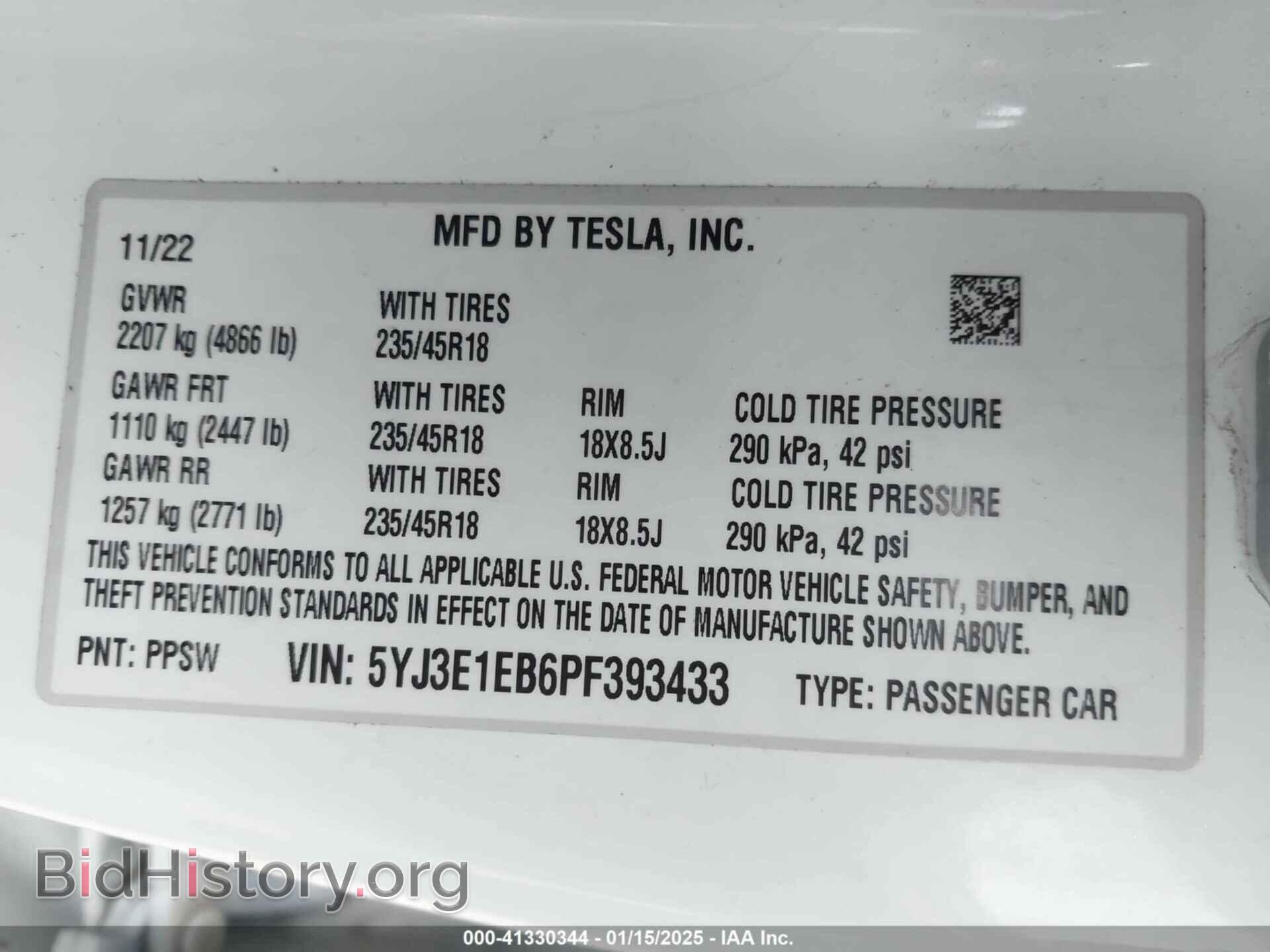 2023 TESLA MODEL 3 - VIN: 5YJ3E1EB6PF393433 - Фото 9