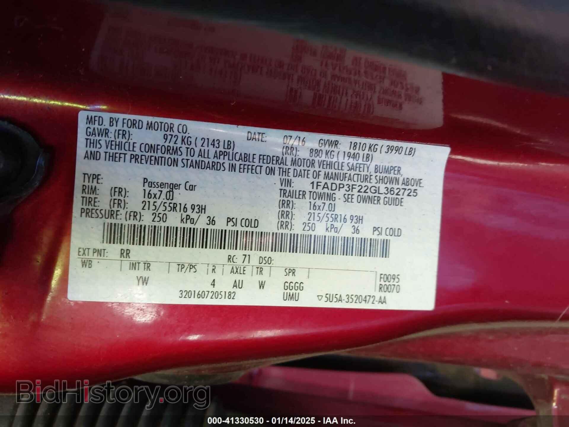 2016 FORD FOCUS - VIN: 1FADP3F22GL362725 - Фото 9