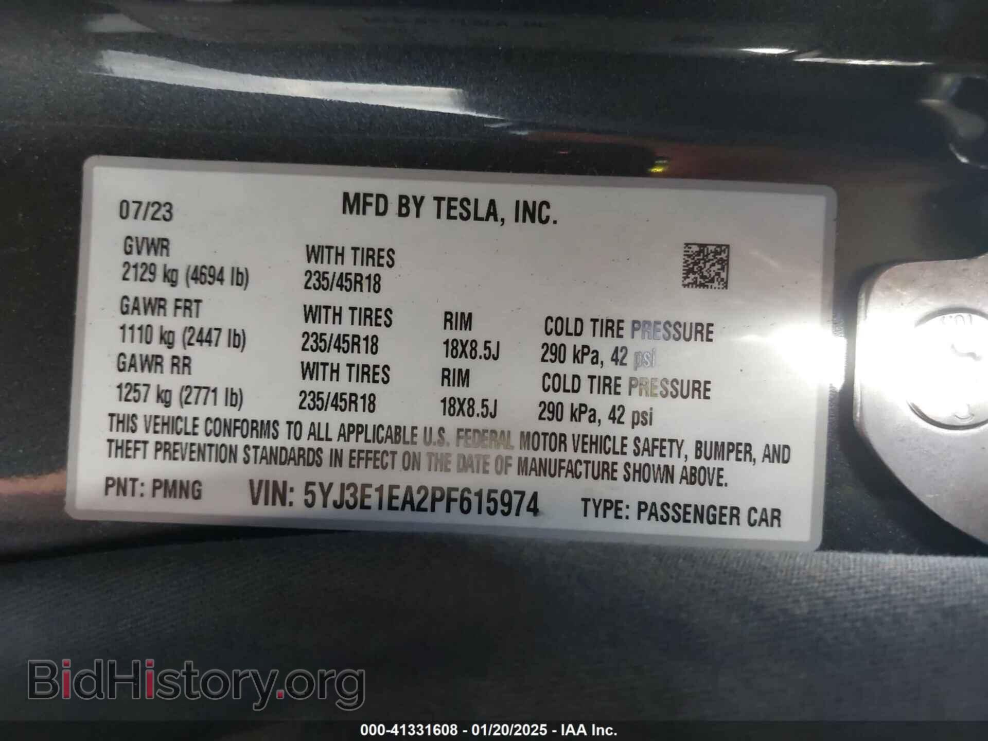 2023 TESLA MODEL 3 - VIN: 5YJ3E1EA2PF615974 - Фото 9