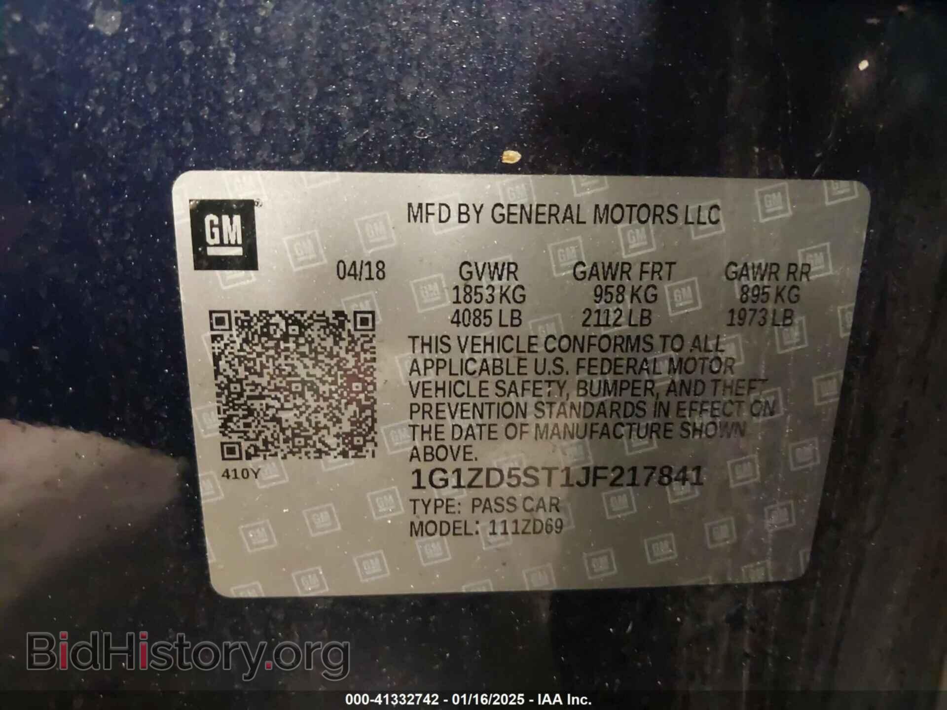 2018 CHEVROLET MALIBU - VIN: 1G1ZD5ST1JF217841 - Фото 9