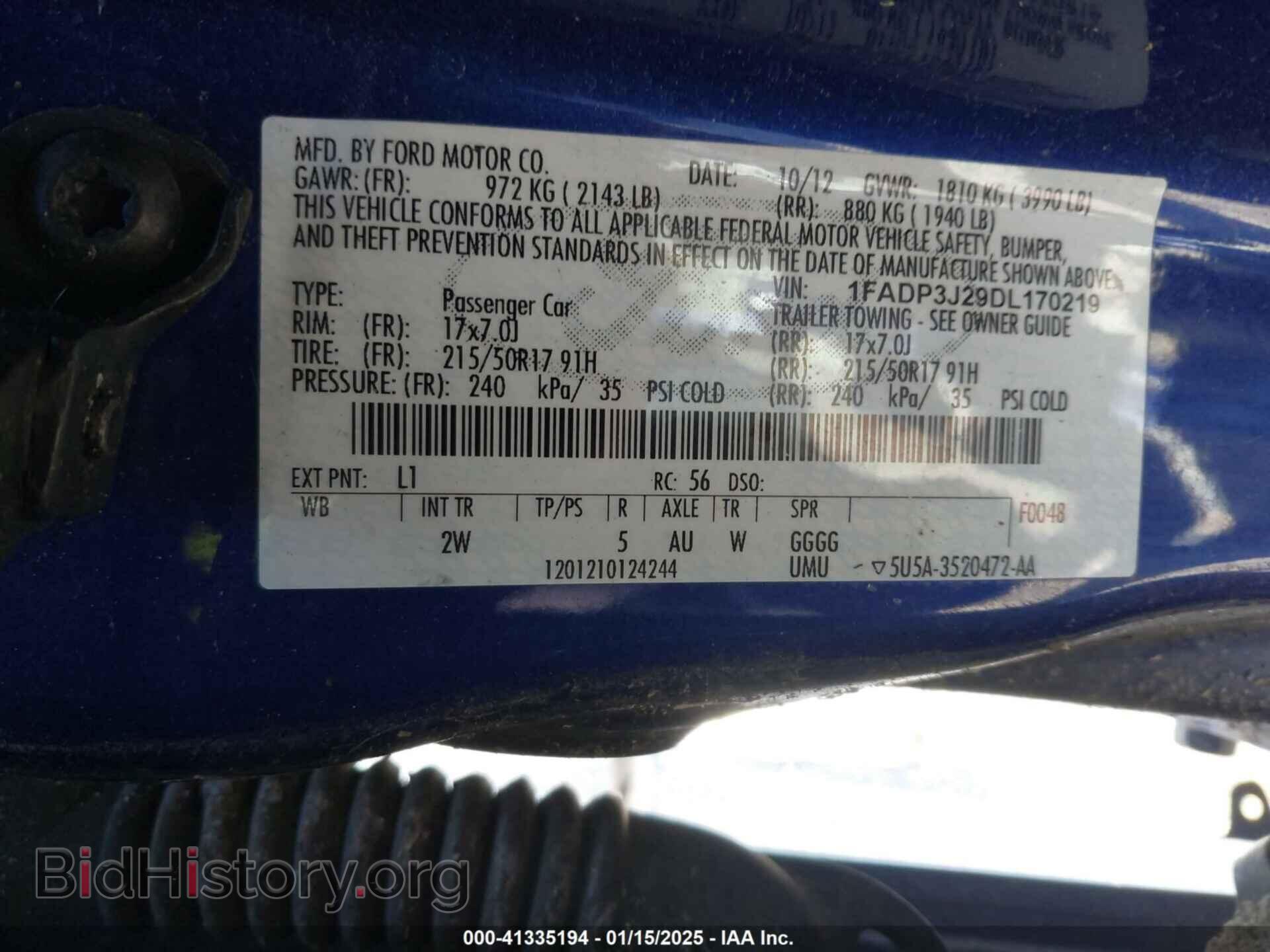 2013 FORD FOCUS - VIN: 1FADP3J29DL170219 - Фото 9