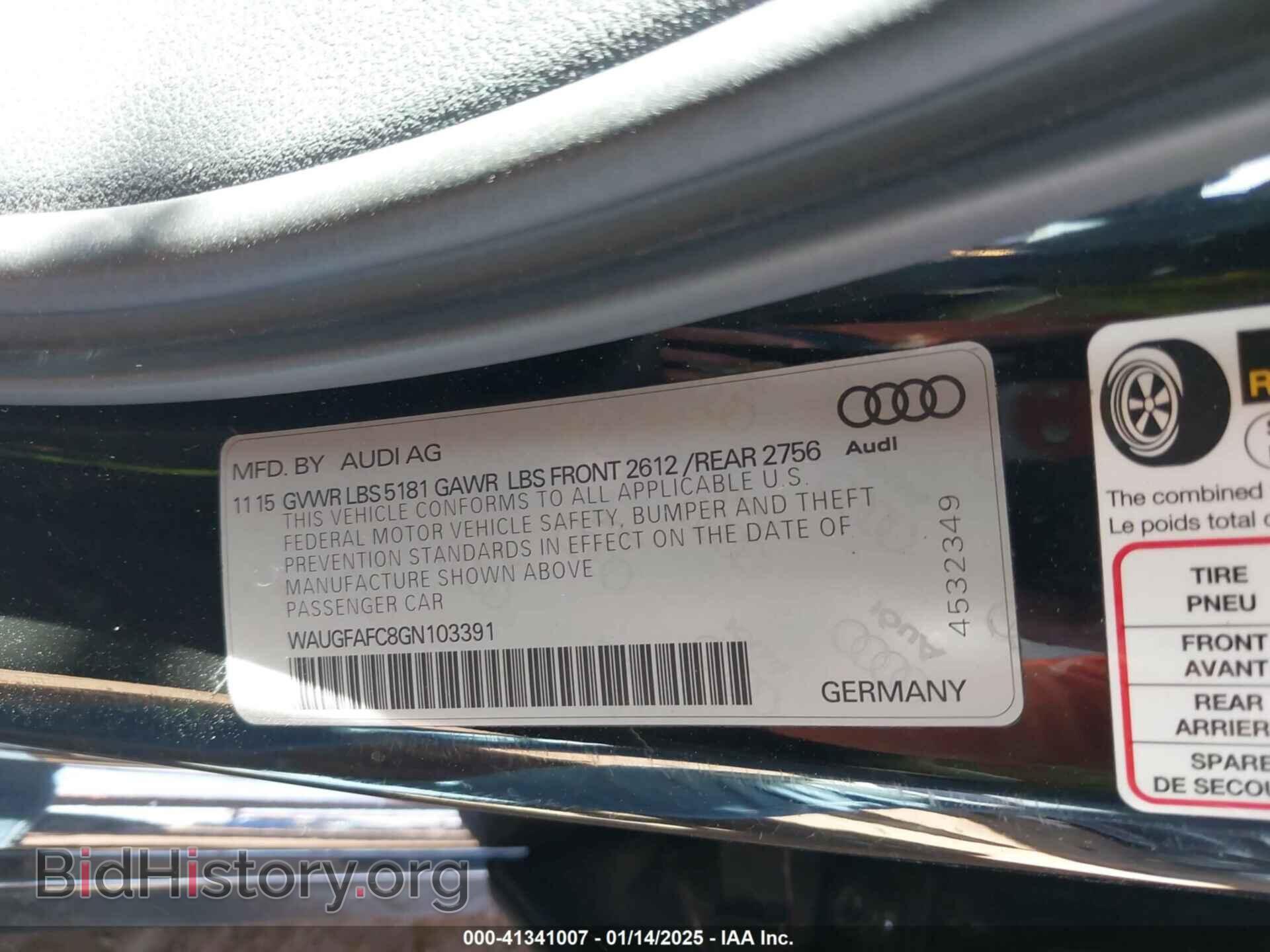 2016 AUDI A6 - VIN: WAUGFAFC8GN103391 - Фото 9