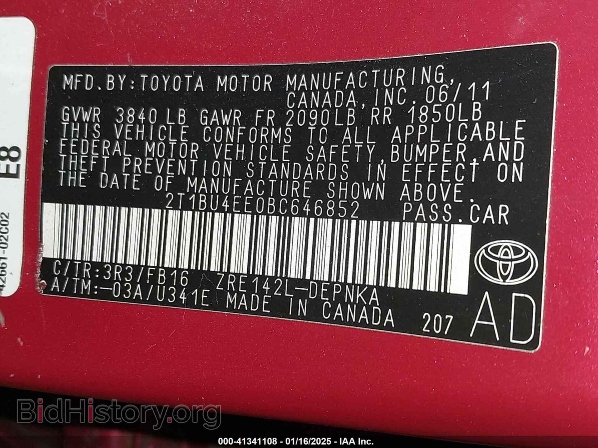 2011 TOYOTA COROLLA - VIN: 2T1BU4EE0BC646852 - Фото 9