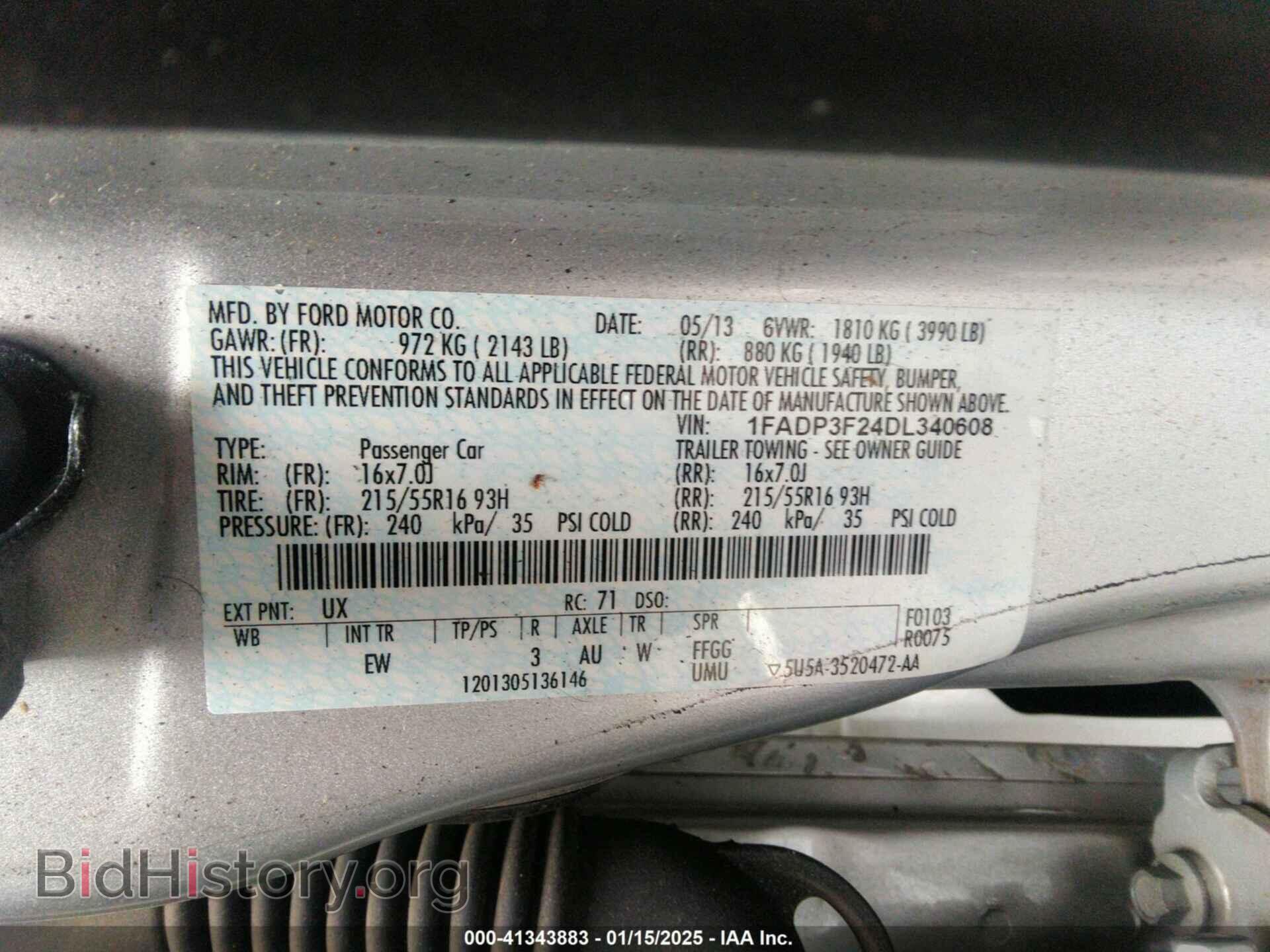 2013 FORD FOCUS - VIN: 1FADP3F24DL340608 - Фото 9