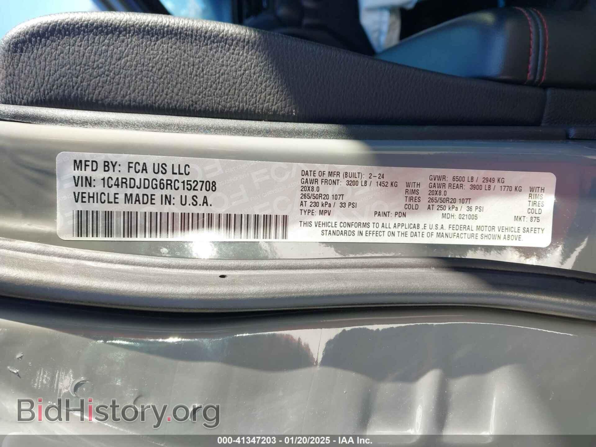 2024 DODGE DURANGO - VIN: 1C4RDJDG6RC152708 - Photo 9