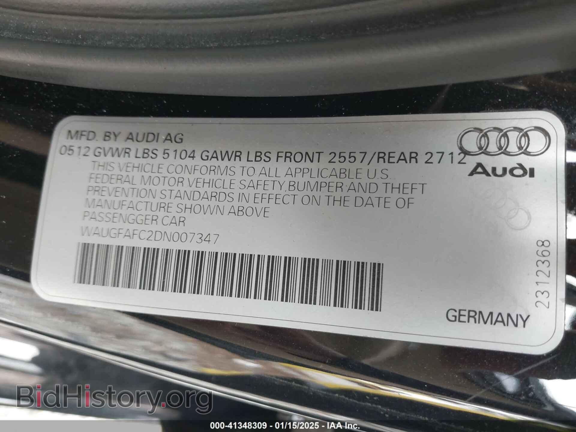 2013 AUDI A6 - VIN: WAUGFAFC2DN007347 - Photo 9