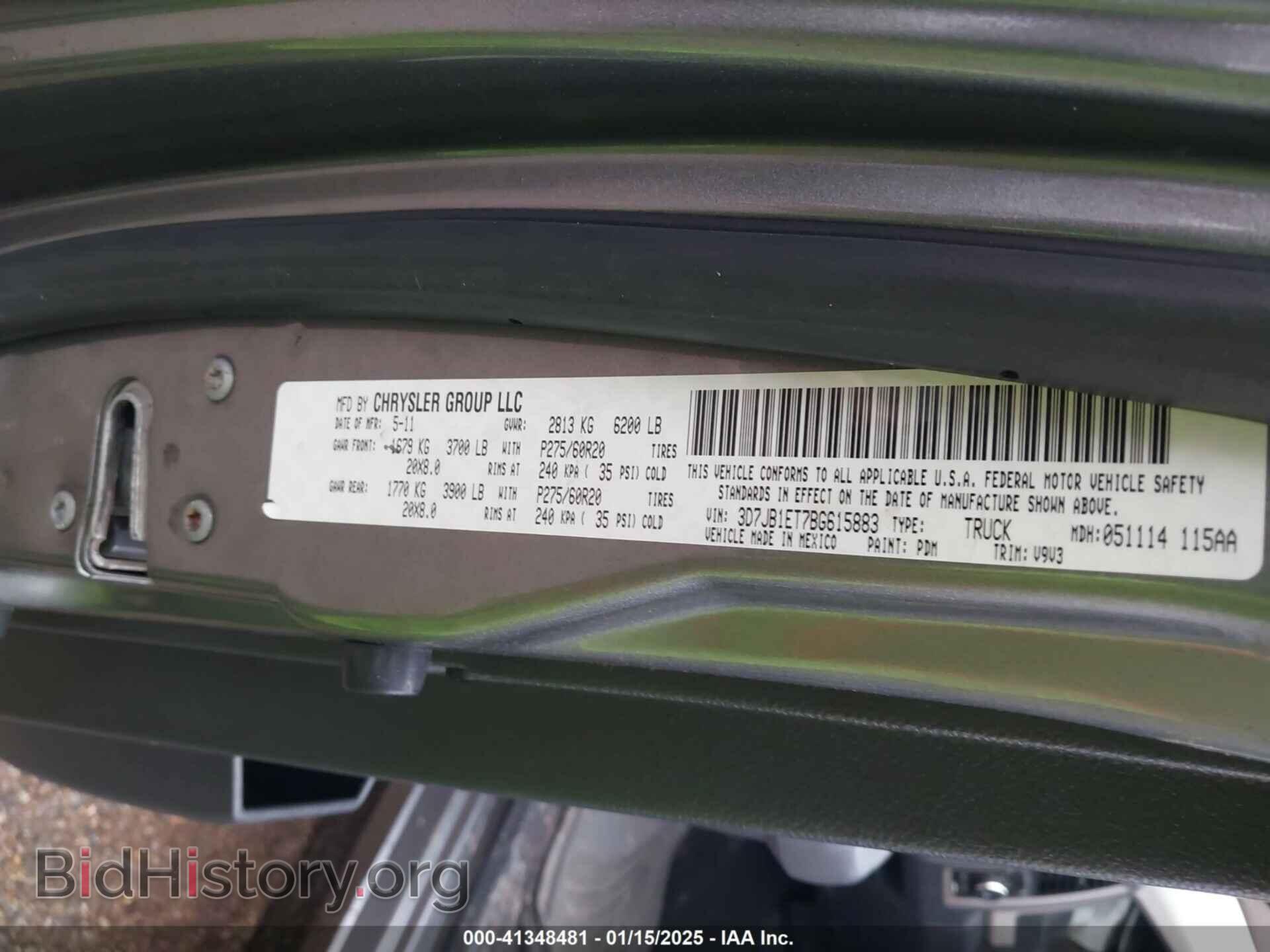 2011 RAM RAM 1500 - VIN: 3D7JB1ET7BG615883 - Фото 9