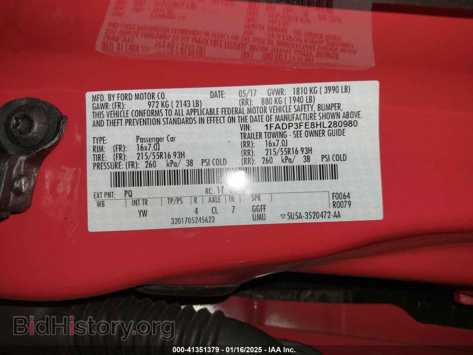 2017 FORD FOCUS - VIN: 1FADP3FE8HL280980 - Фото 9
