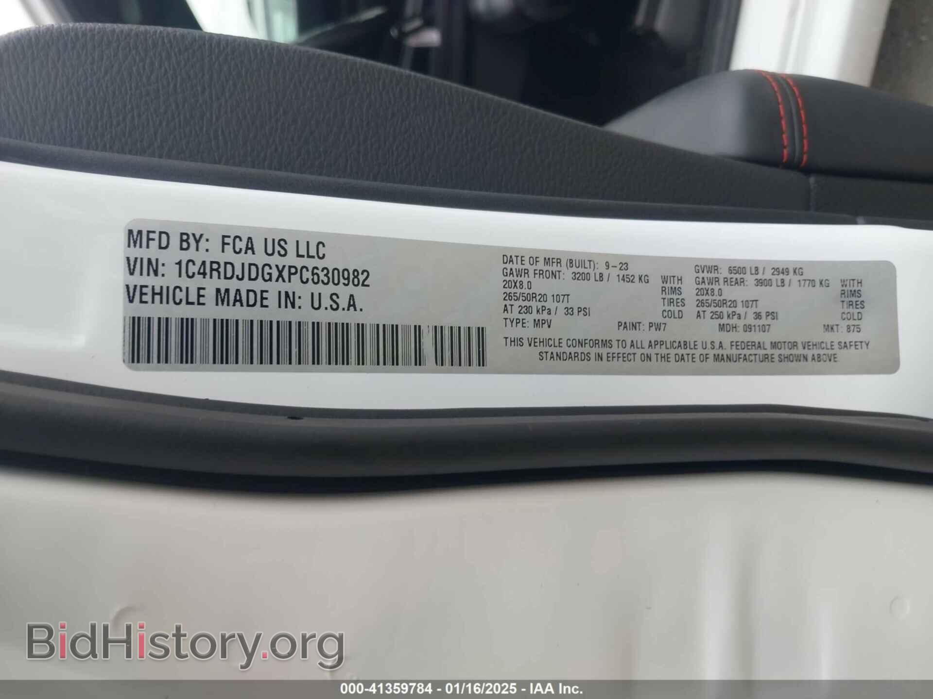2023 DODGE DURANGO - VIN: 1C4RDJDGXPC630982 - Photo 9
