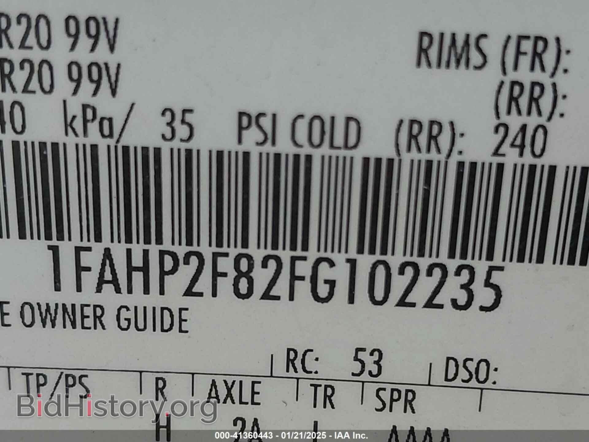 2015 FORD TAURUS - VIN: 1FAHP2F82FG102235 - Photo 9