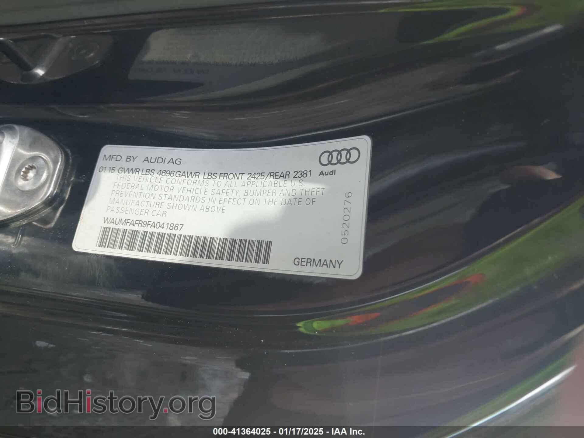 2015 AUDI A5 - VIN: WAUMFAFR9FA041867 - Фото 9