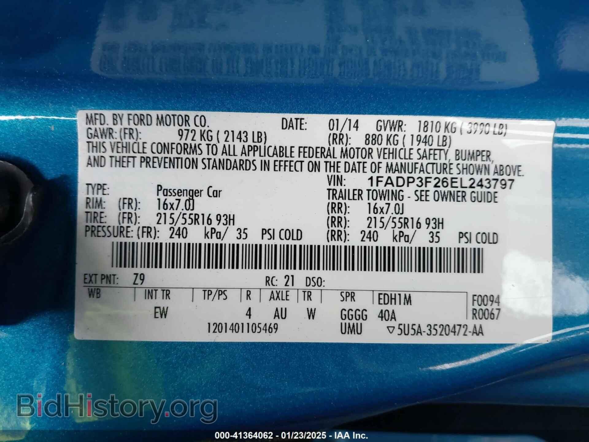 2014 FORD FOCUS - VIN: 1FADP3F26EL243797 - Photo 9