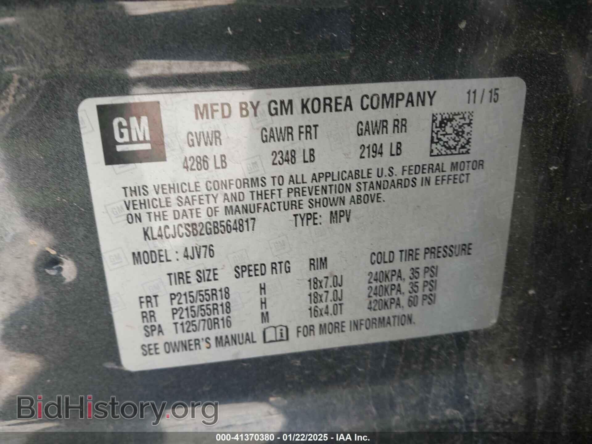 2016 BUICK ENCORE - VIN: KL4CJCSB2GB564817 - Photo 9