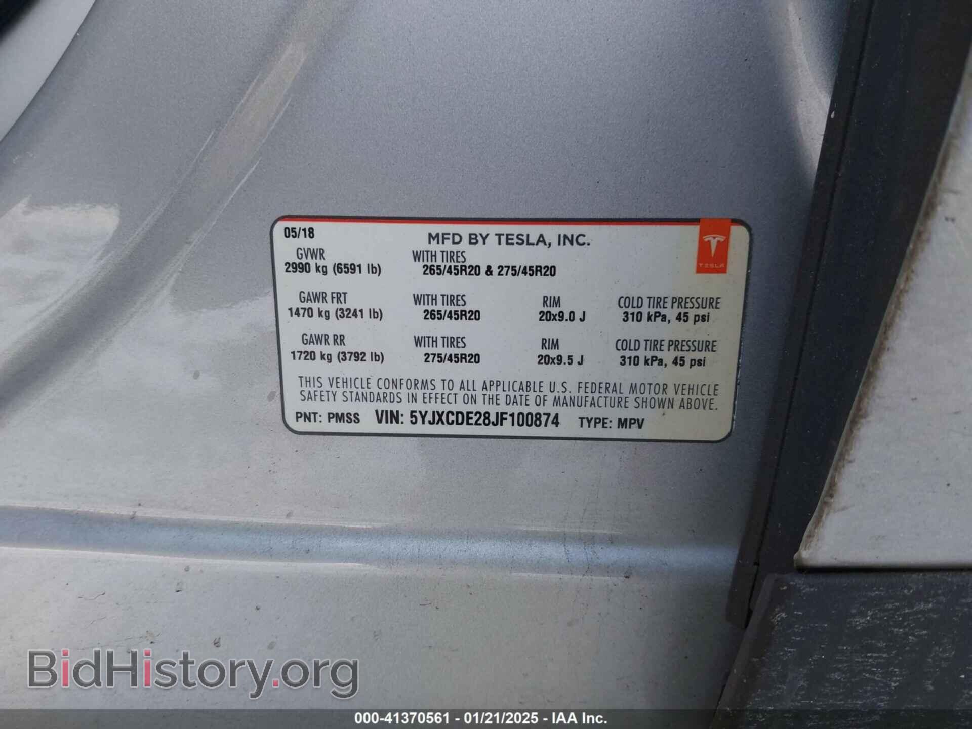 2018 TESLA MODEL X - VIN: 5YJXCDE28JF100874 - Photo 9