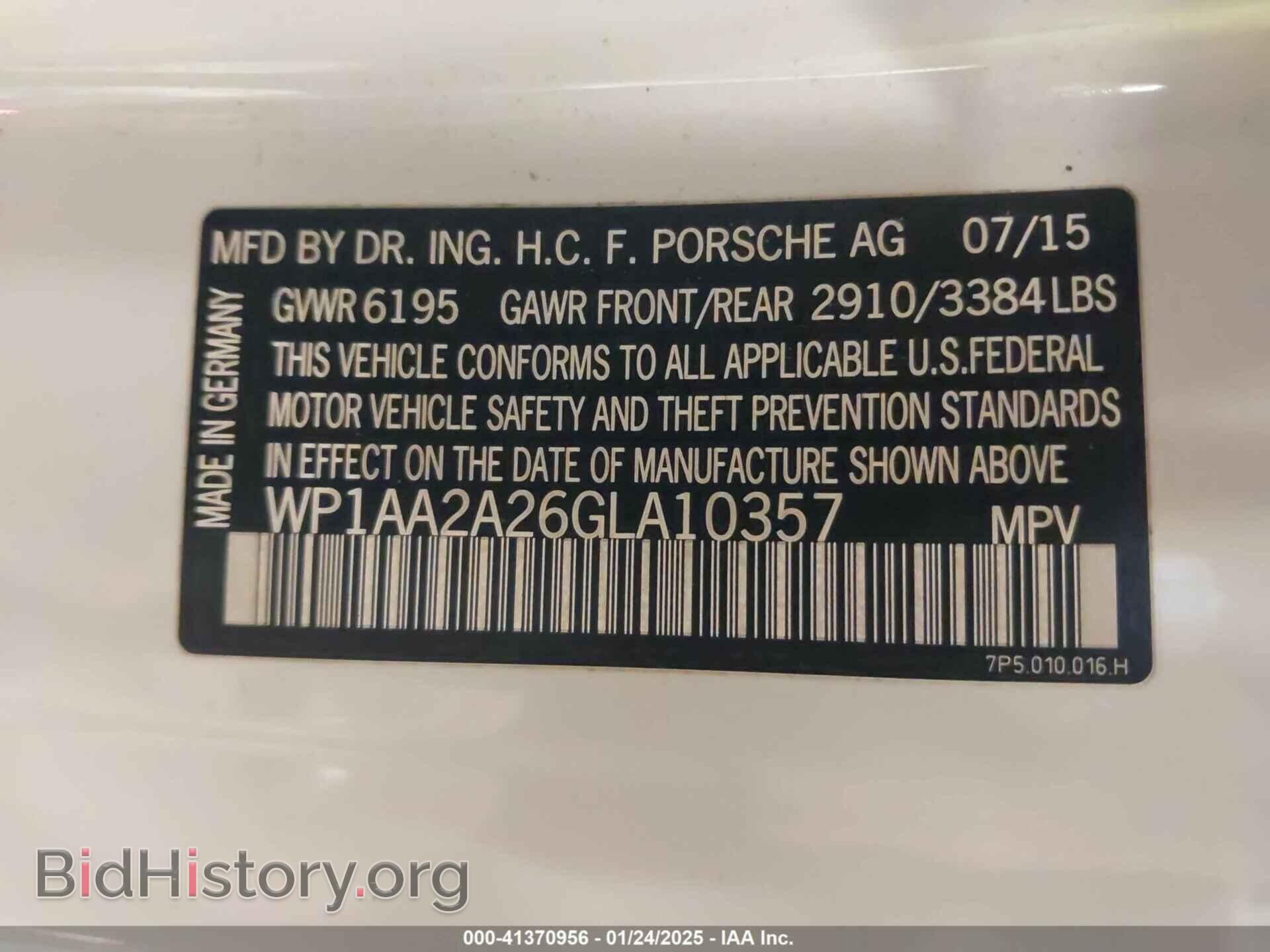 2016 PORSCHE CAYENNE - VIN: WP1AA2A26GLA10357 - Photo 9