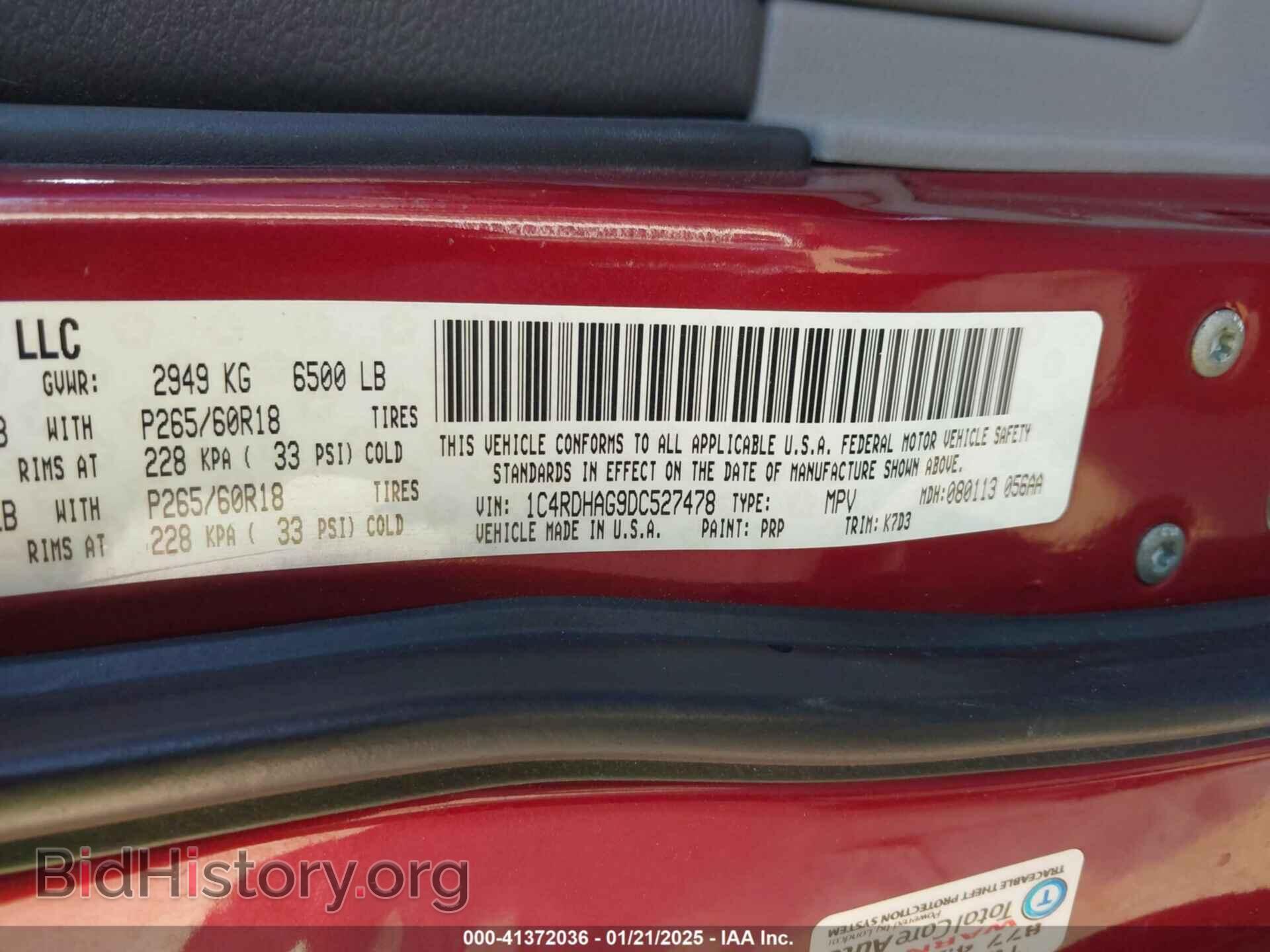 2013 DODGE DURANGO - VIN: 1C4RDHAG9DC527478 - Photo 9