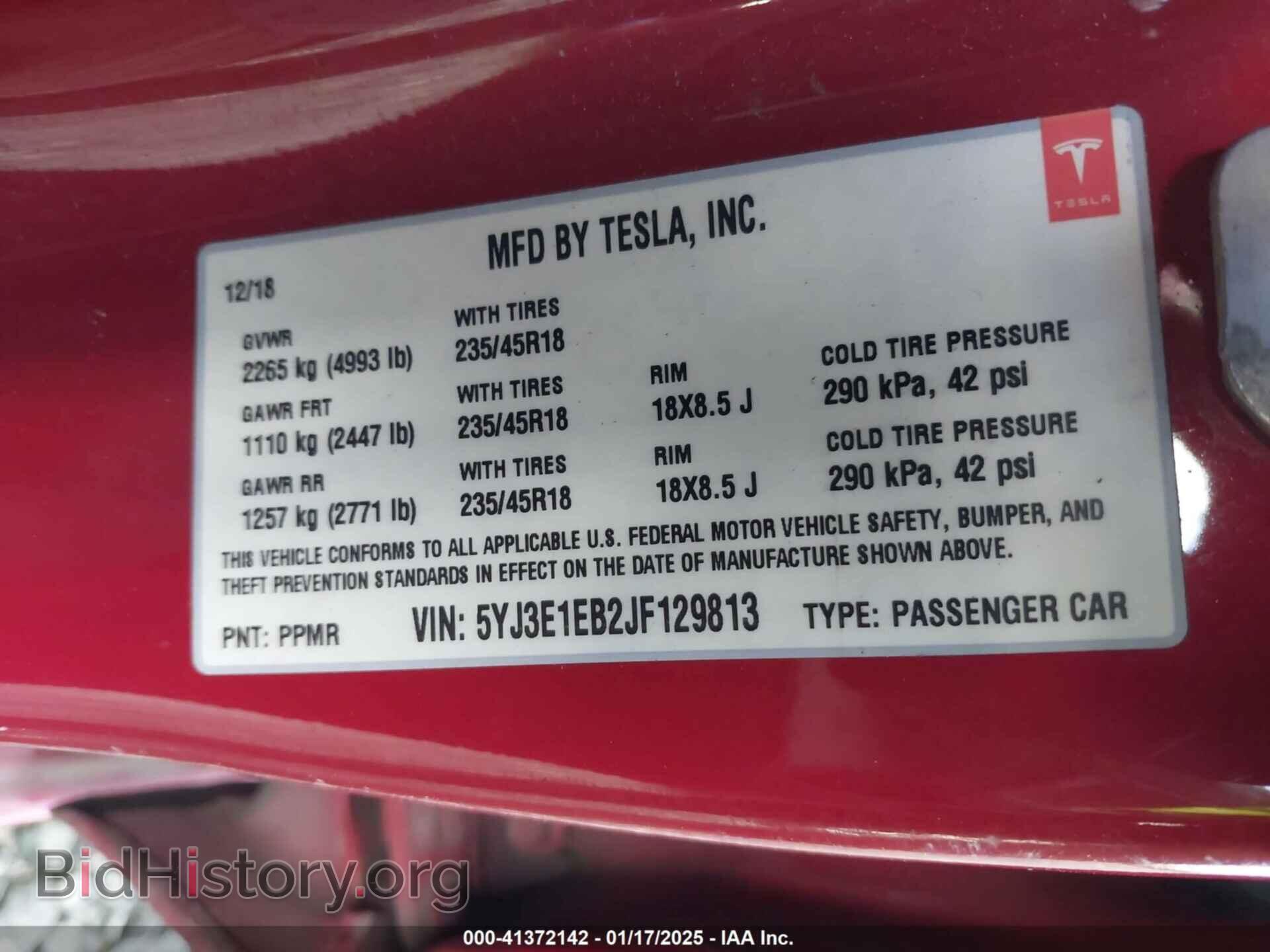 2018 TESLA MODEL 3 - VIN: 5YJ3E1EB2JF129813 - Photo 9