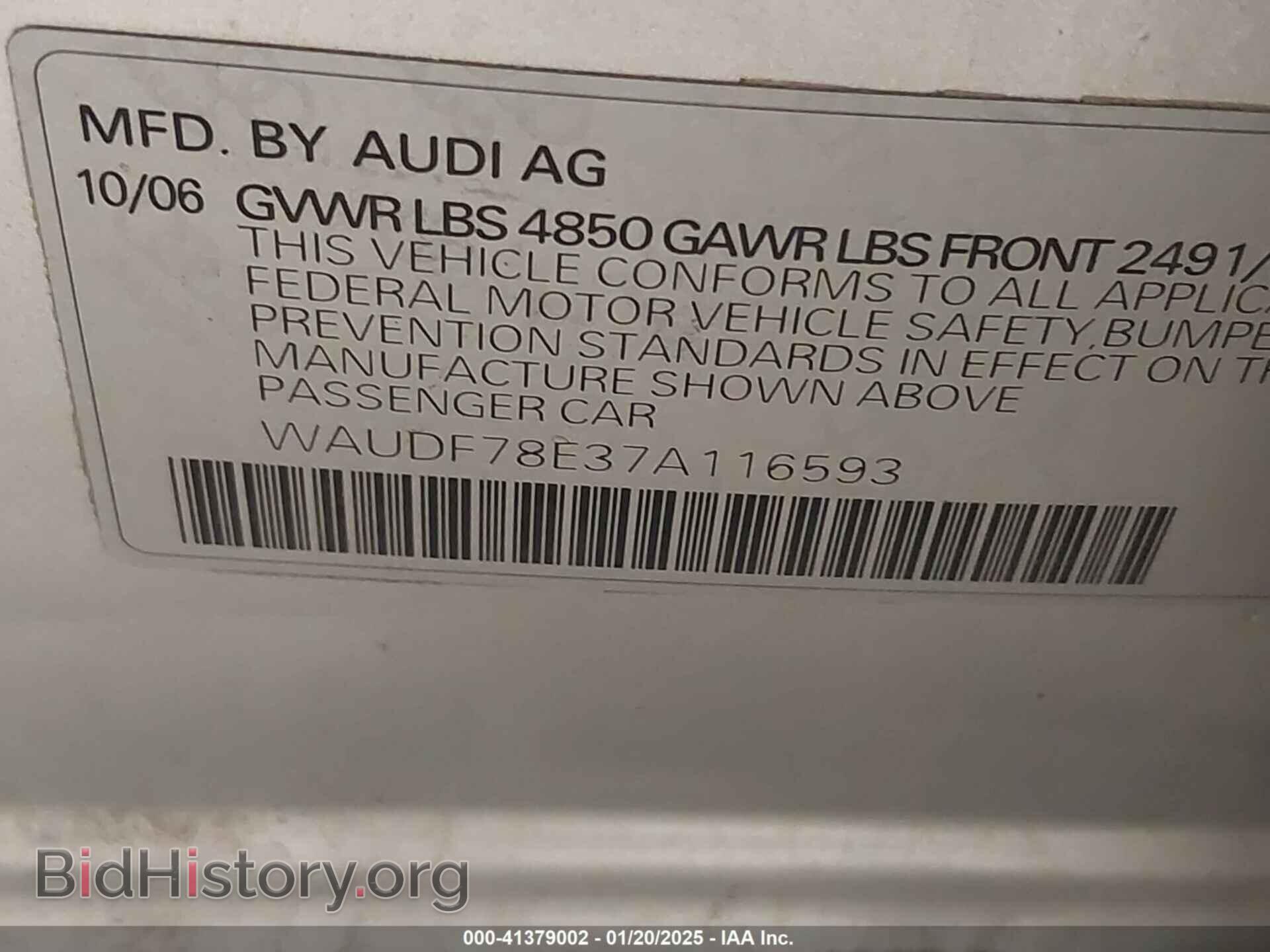 2007 AUDI A4 - VIN: WAUDF78E37A116593 - Photo 9