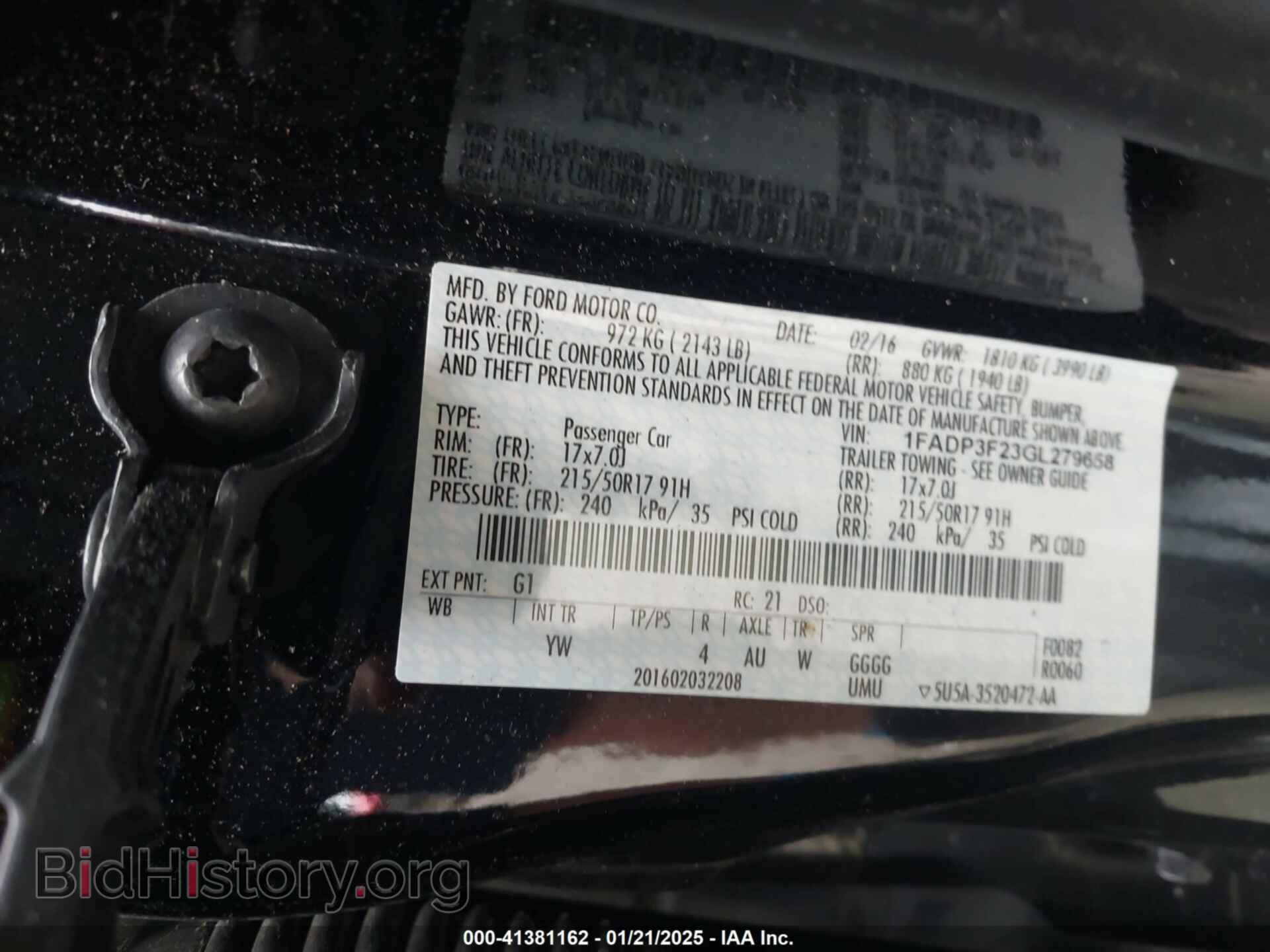 2016 FORD FOCUS - VIN: 1FADP3F23GL279658 - Фото 9