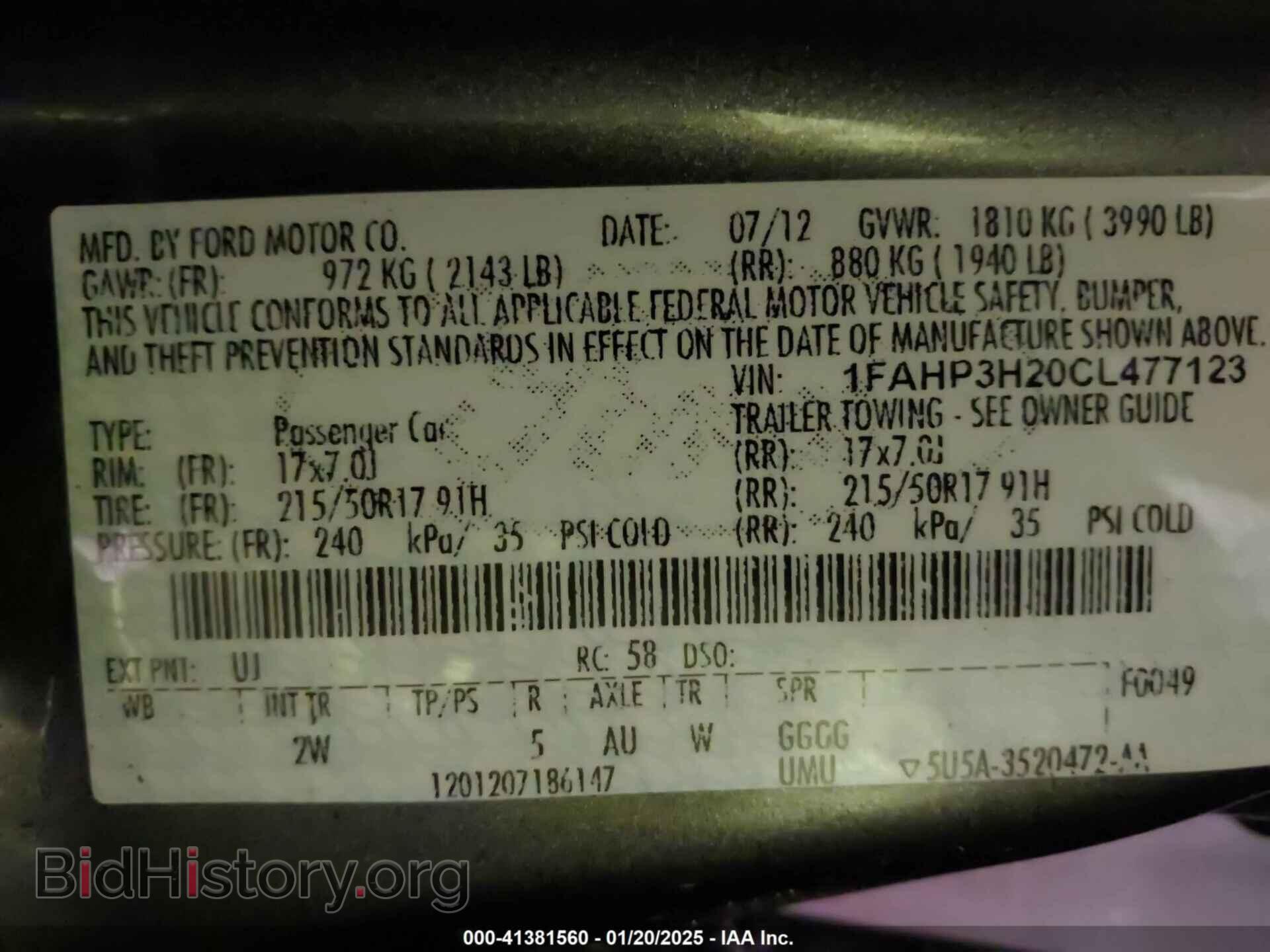 2012 FORD FOCUS - VIN: 1FAHP3H20CL477123 - Photo 9