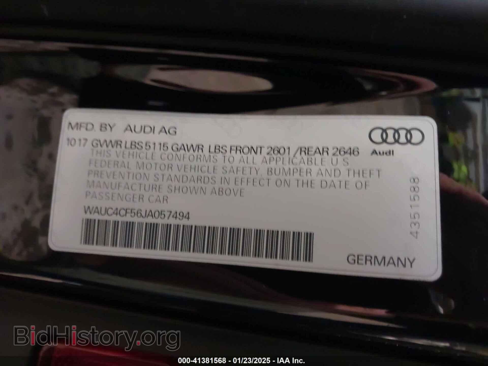2018 AUDI S5 - VIN: WAUC4CF56JA057494 - Фото 9