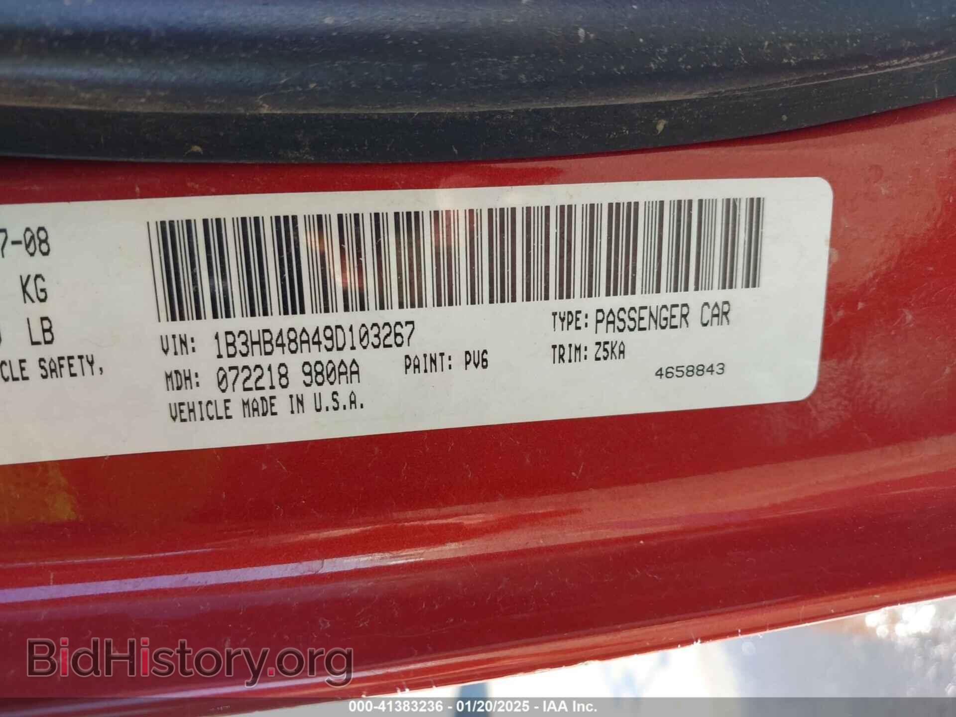 2009 DODGE CALIBER - VIN: 1B3HB48A49D103267 - Фото 9