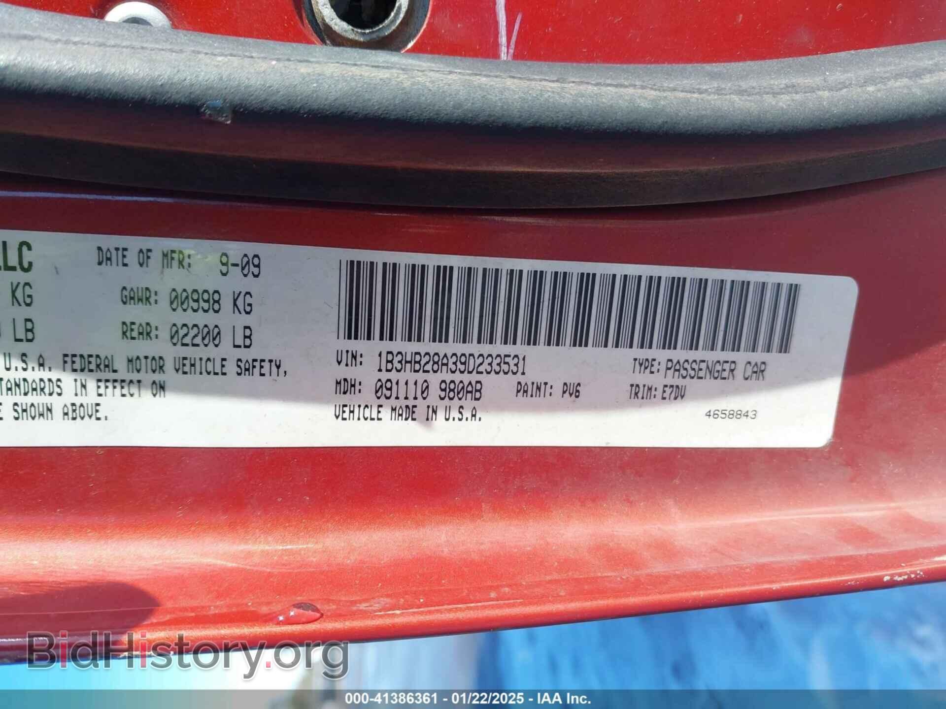 2009 DODGE CALIBER - VIN: 1B3HB28A39D233531 - Photo 9