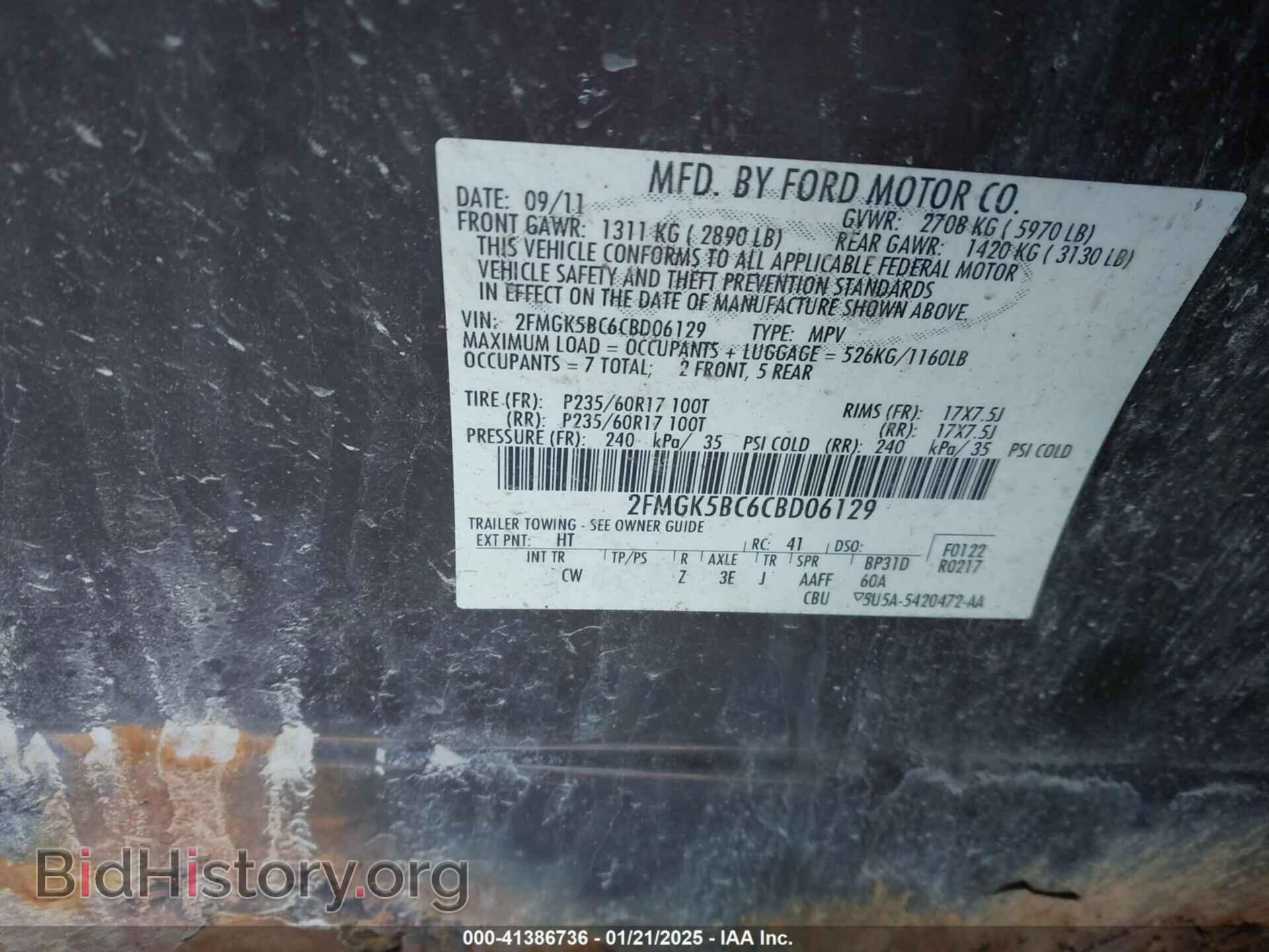 2012 FORD FLEX - VIN: 2FMGK5BC6CBD06129 - Photo 9