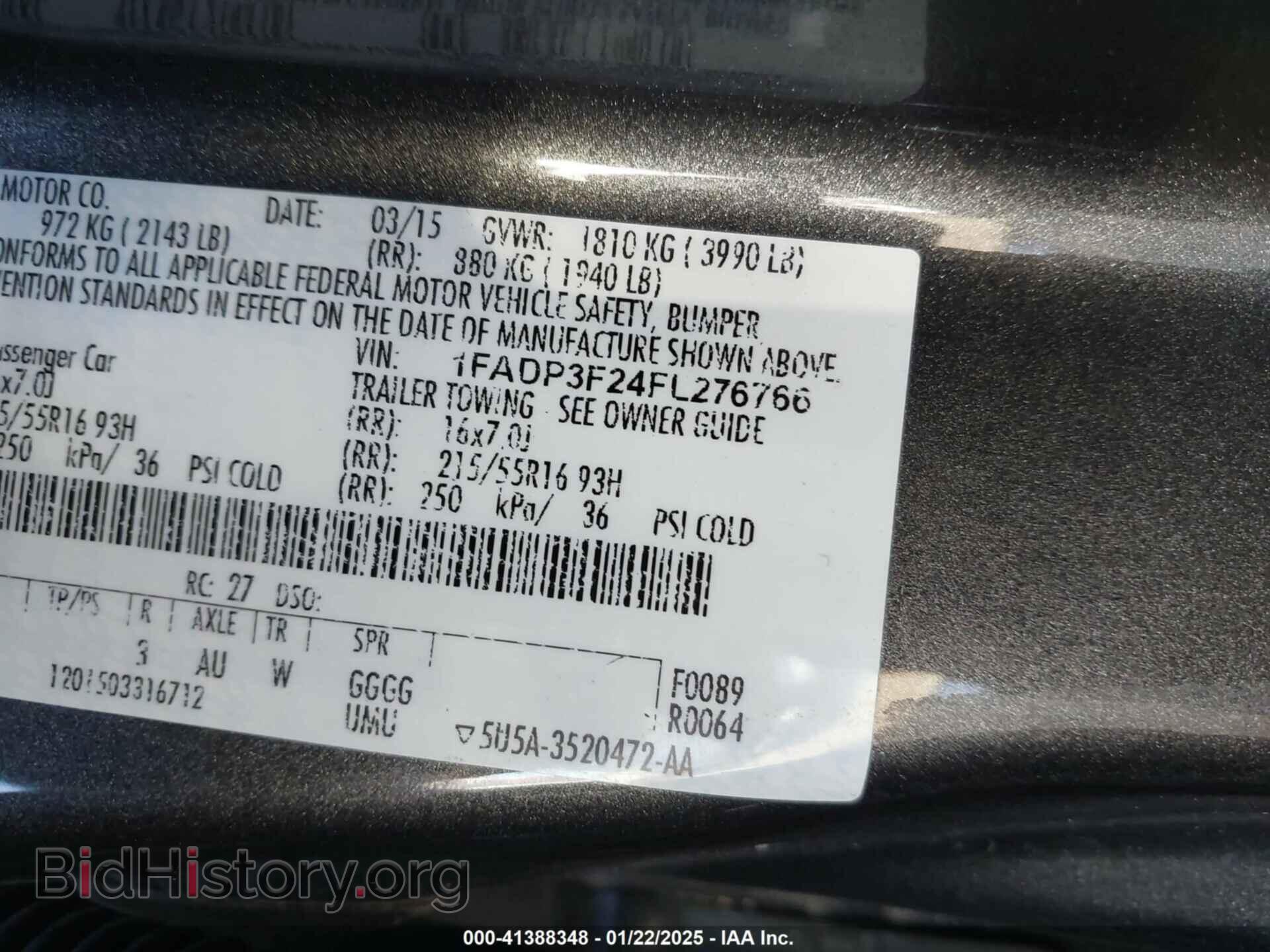2015 FORD FOCUS - VIN: 1FADP3F24FL276766 - Фото 9
