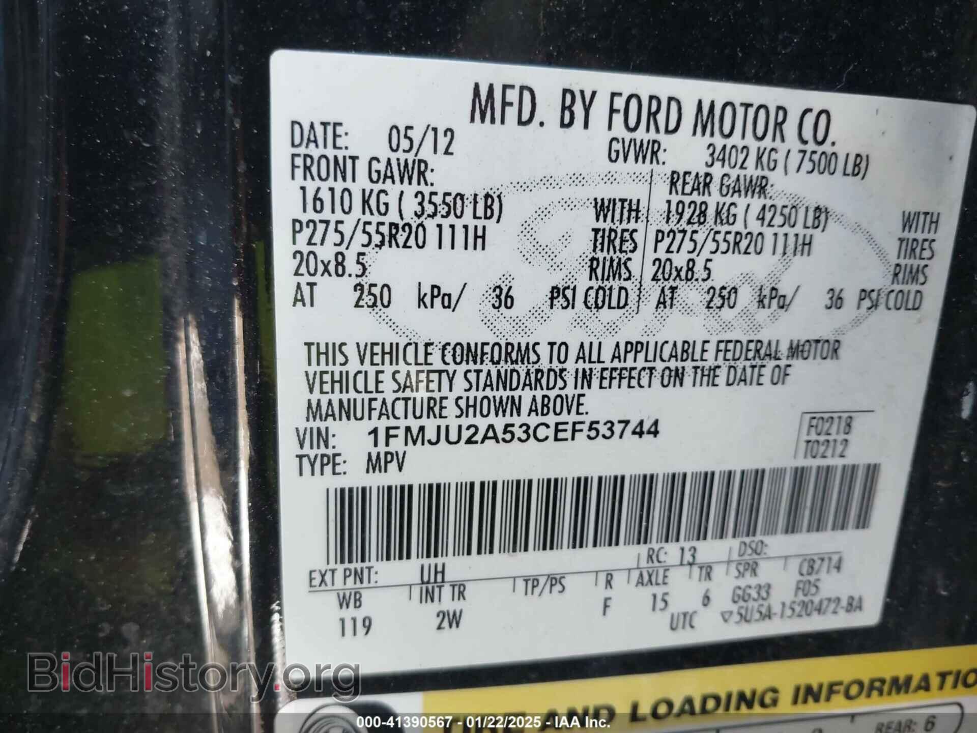 2012 FORD EXPEDITION - VIN: 1FMJU2A53CEF53744 - Фото 9