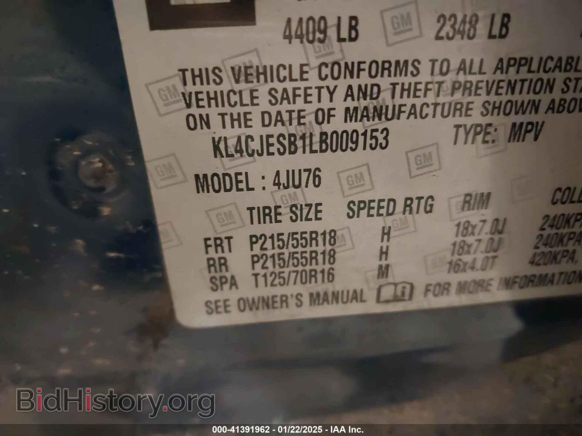 2020 BUICK ENCORE - VIN: KL4CJESB1LB009153 - Photo 9