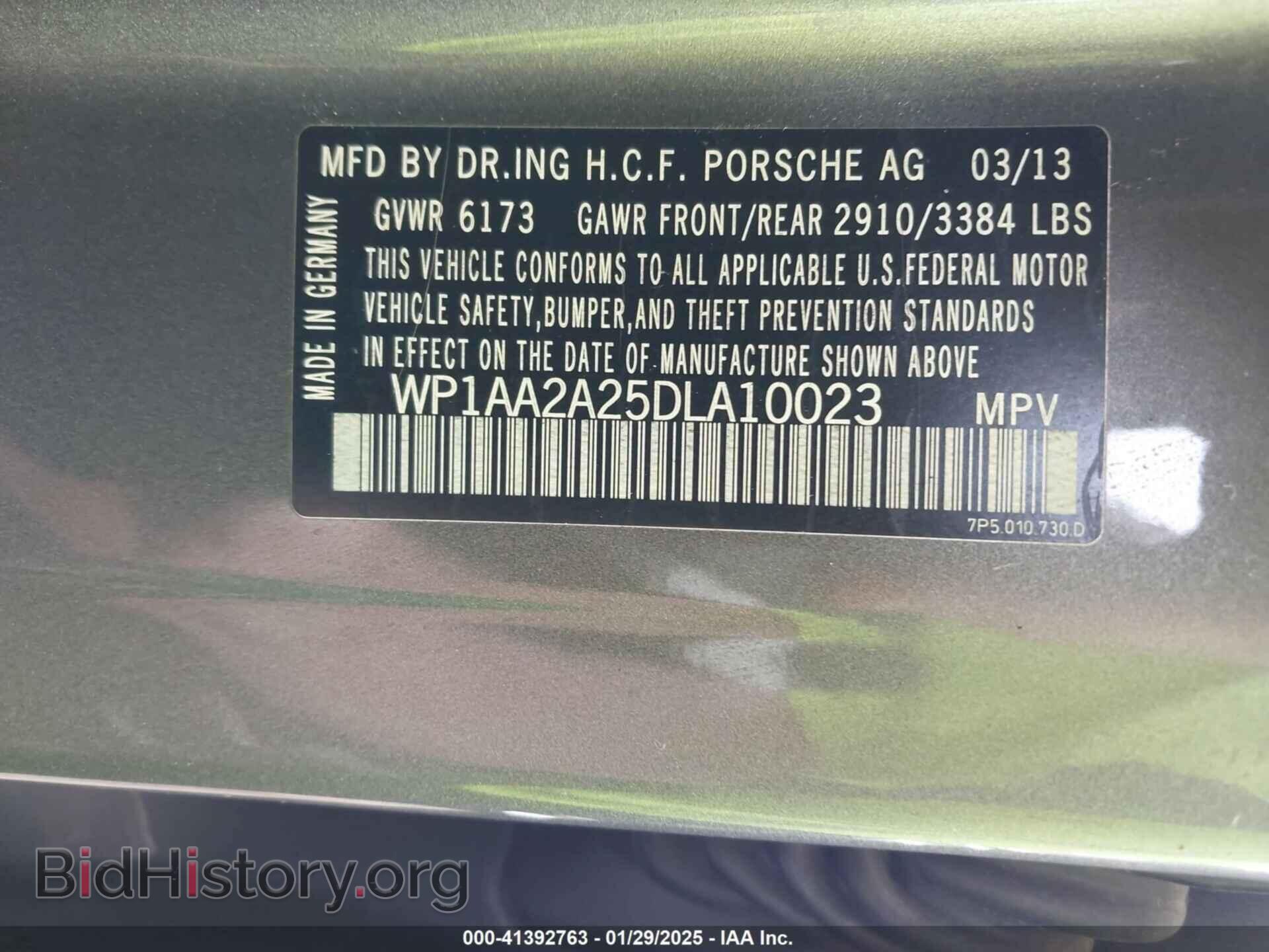 2013 PORSCHE CAYENNE - VIN: WP1AA2A25DLA10023 - Фото 9