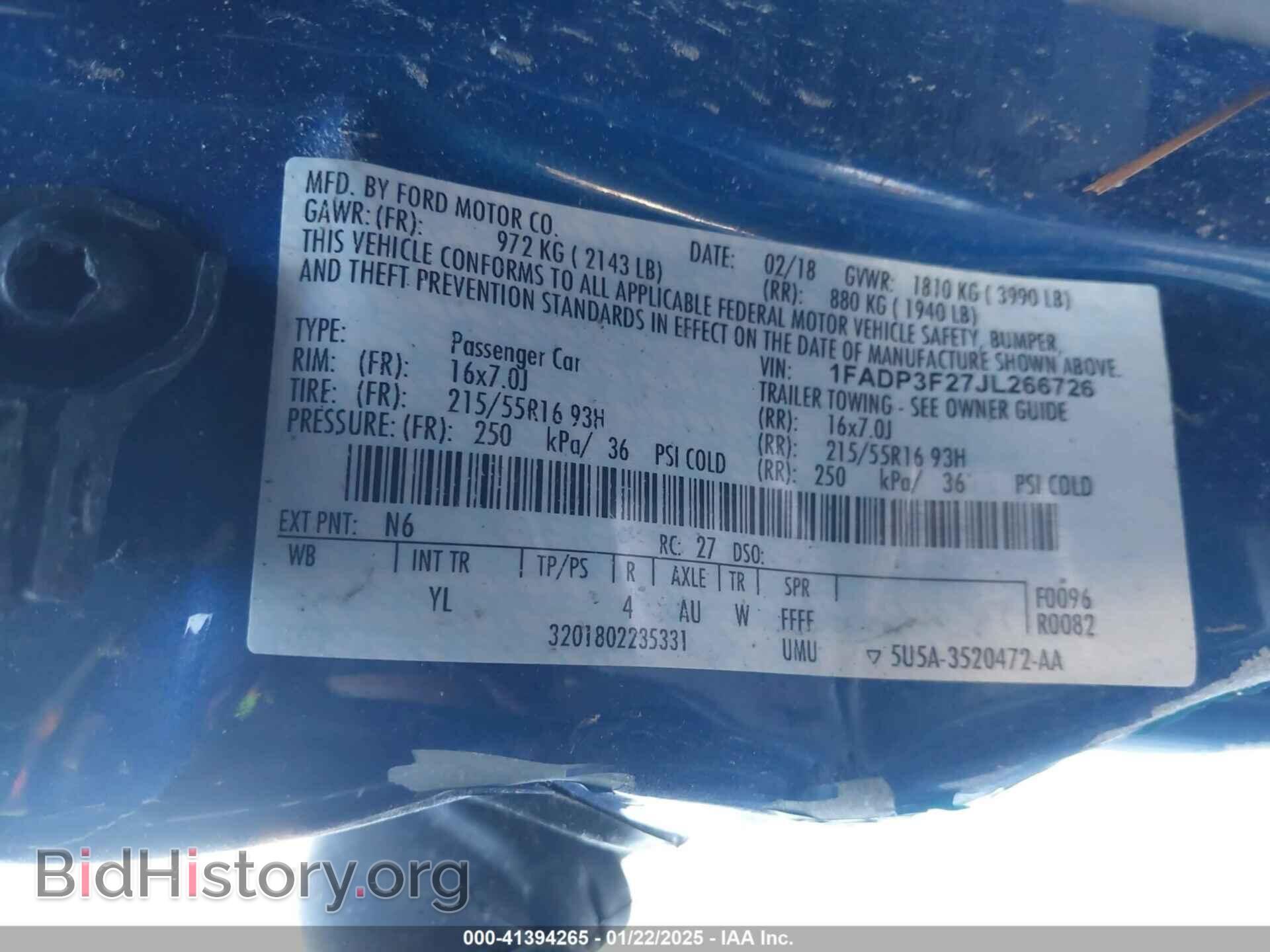 2018 FORD FOCUS - VIN: 1FADP3F27JL266726 - Фото 9