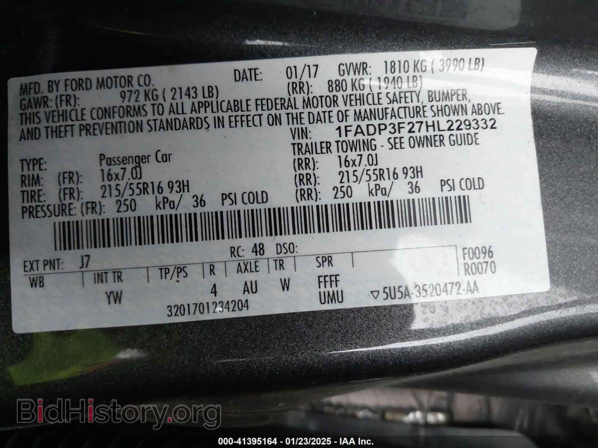 2017 FORD FOCUS - VIN: 1FADP3F27HL229332 - Фото 9