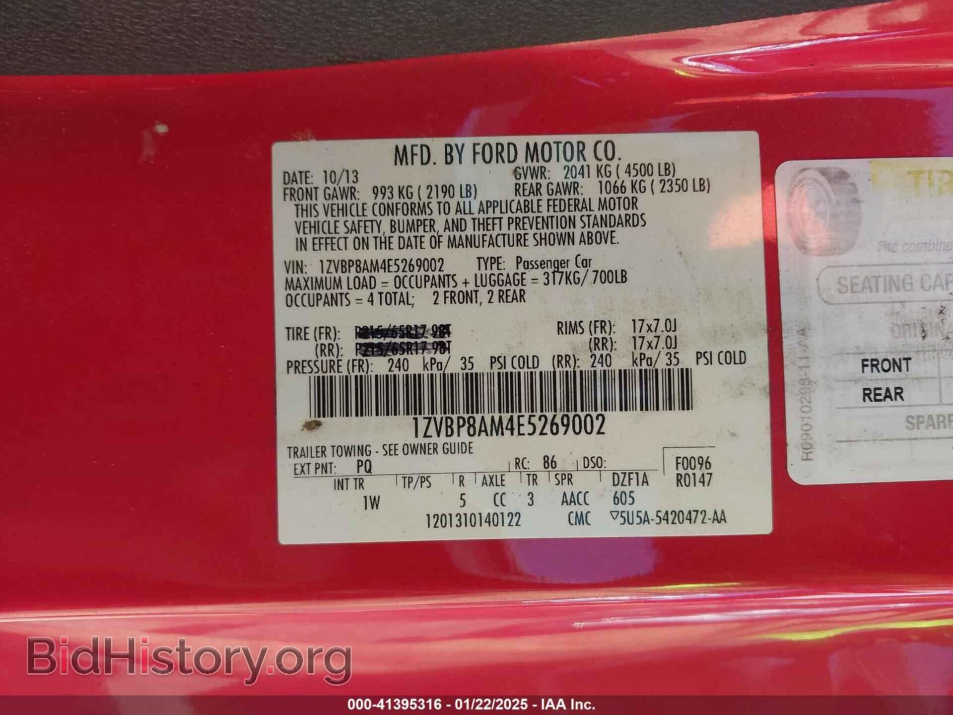 2014 FORD MUSTANG - VIN: 1ZVBP8AM4E5269002 - Фото 9