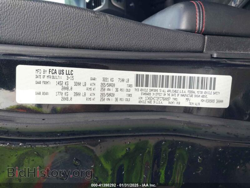 2015 Dodge DURANGO (VIN 1C4SDHCT2FC760097) — photo 9 of 17