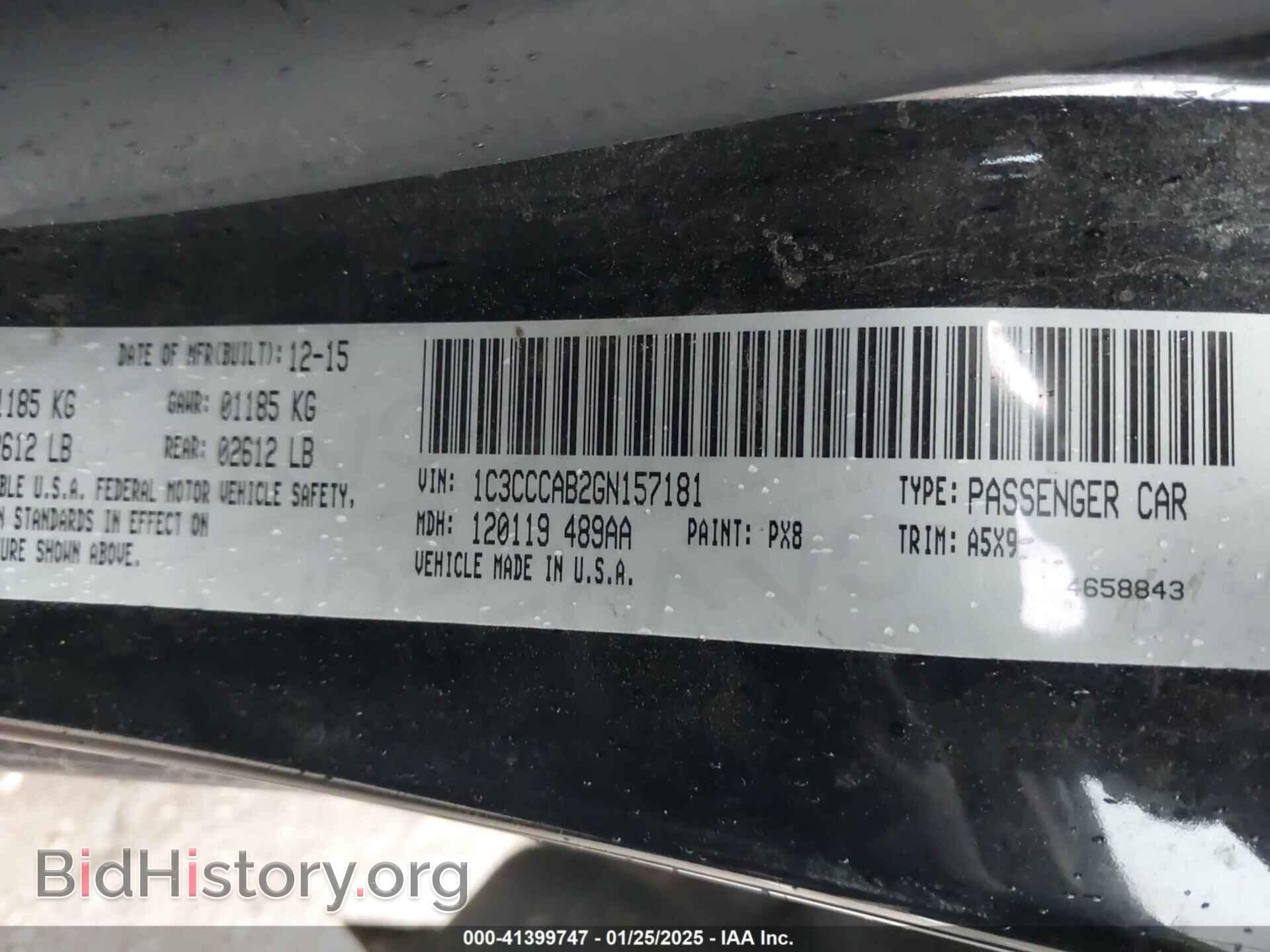 2016 CHRYSLER 200 - VIN: 1C3CCCAB2GN157181 - Фото 9
