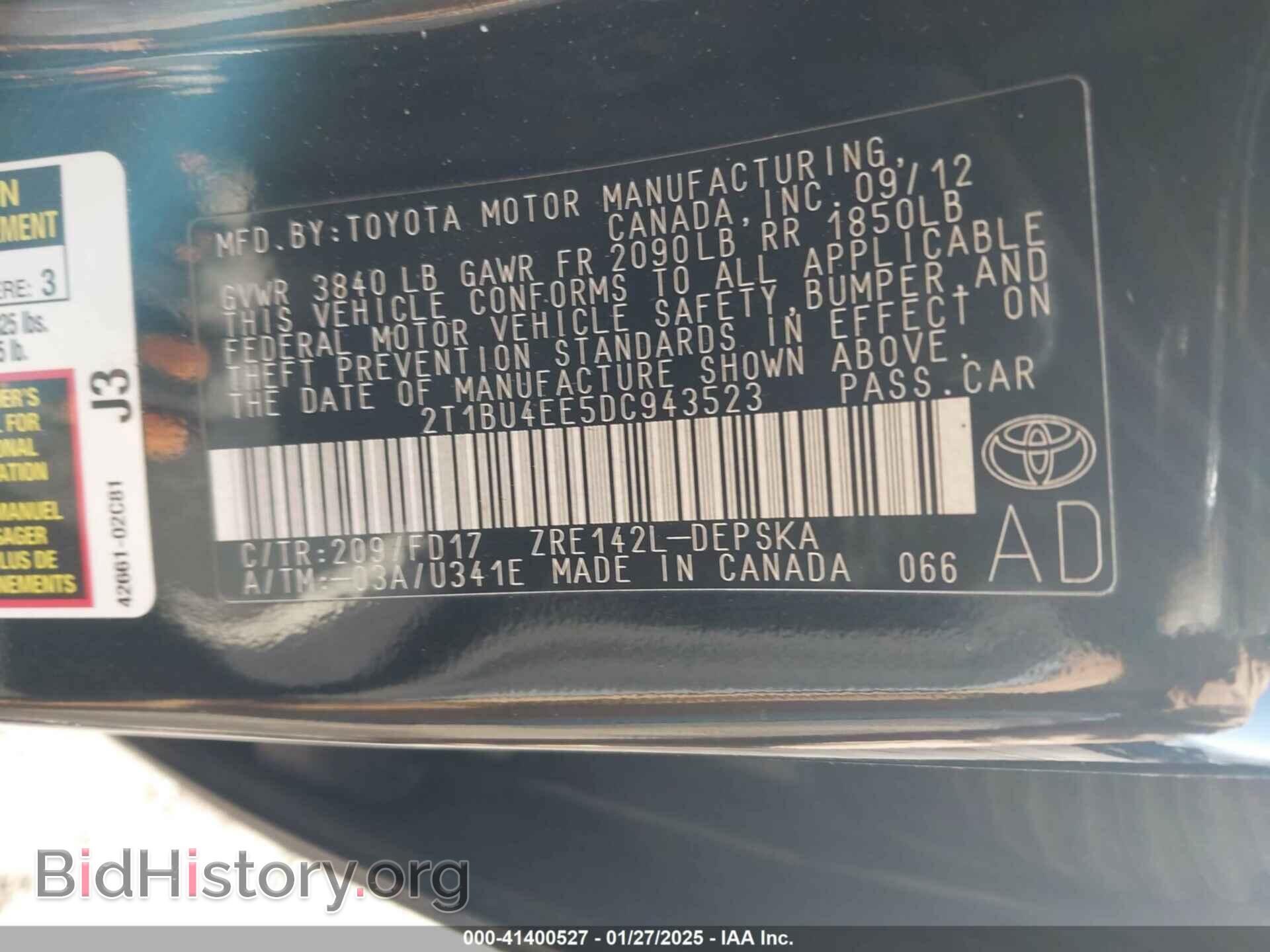 2013 TOYOTA COROLLA - VIN: 2T1BU4EE5DC943523 - Фото 9