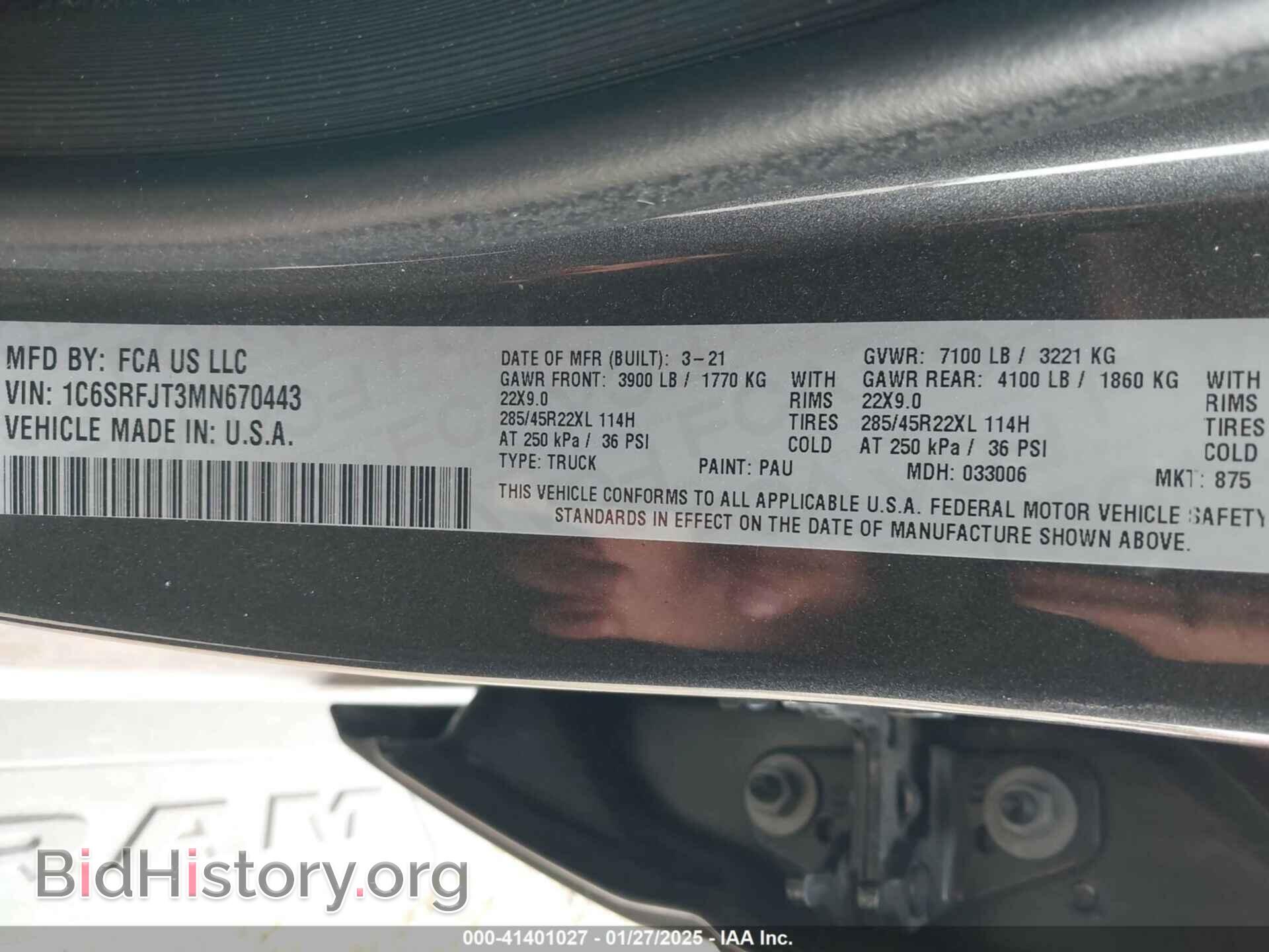 2021 RAM 1500 - VIN: 1C6SRFJT3MN670443 - Фото 9