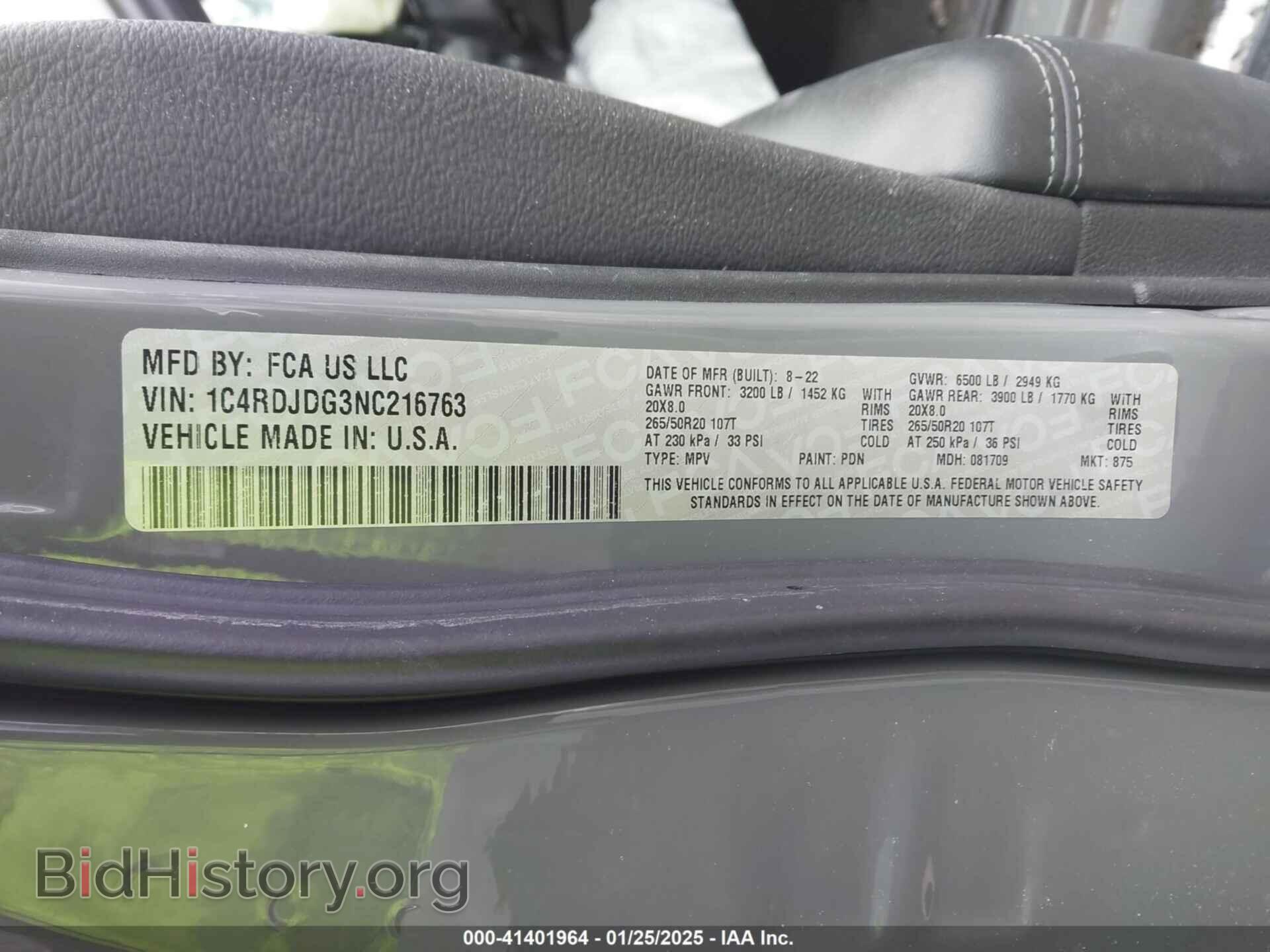 2022 DODGE DURANGO - VIN: 1C4RDJDG3NC216763 - Фото 9