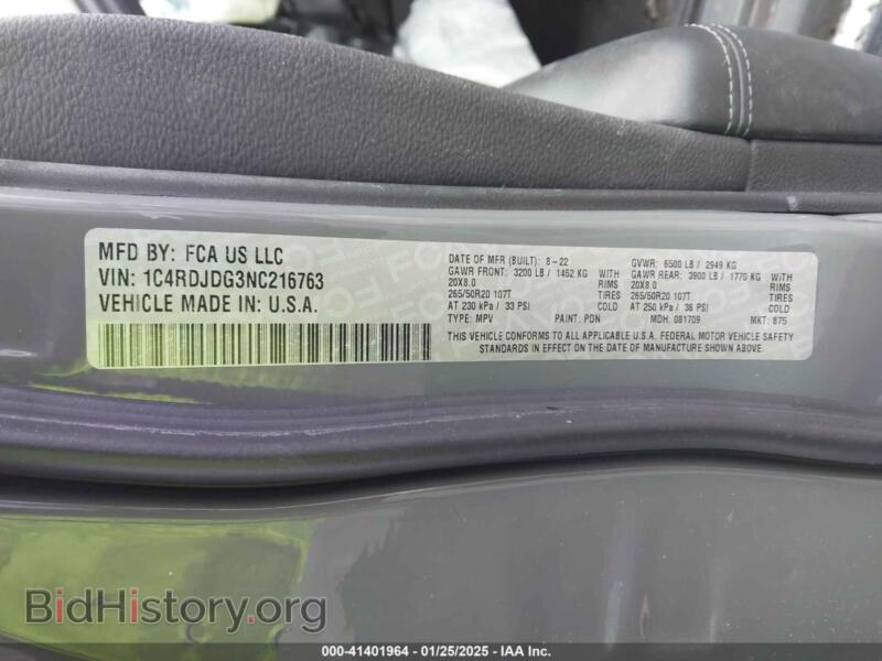 2022 Dodge DURANGO (VIN 1C4RDJDG3NC216763) — photo 9 of 15