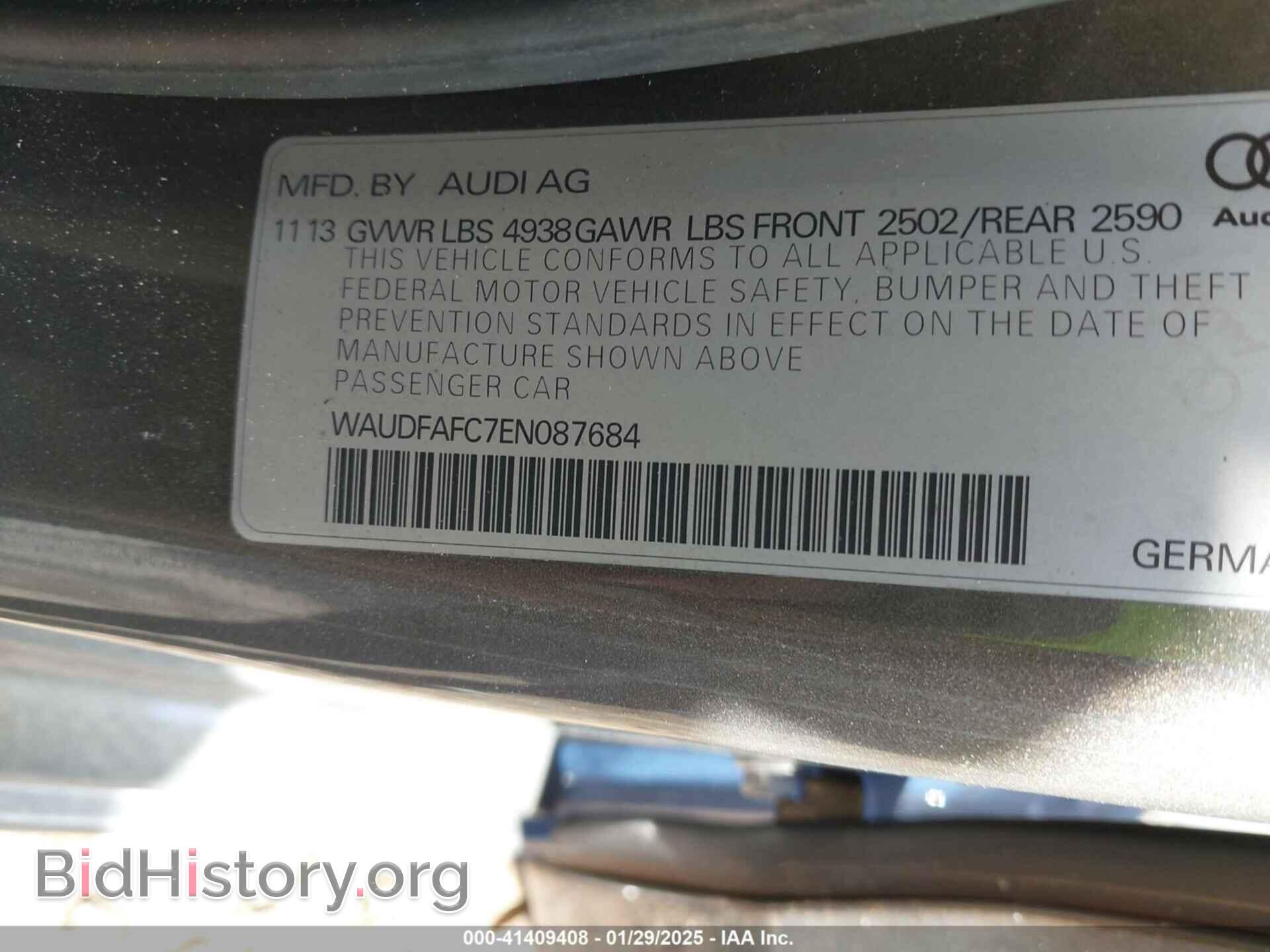 2014 AUDI A6 - VIN: WAUDFAFC7EN087684 - Фото 9