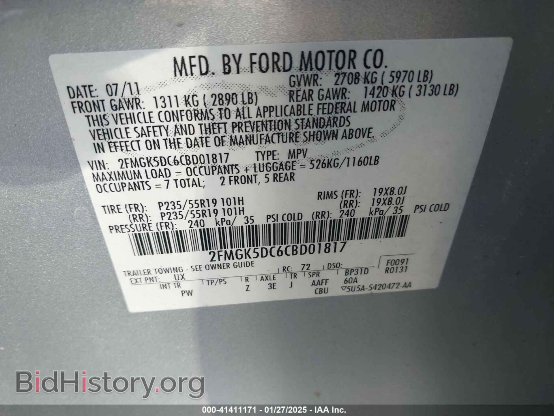 2012 FORD FLEX - VIN: 2FMGK5DC6CBD01817 - Photo 9