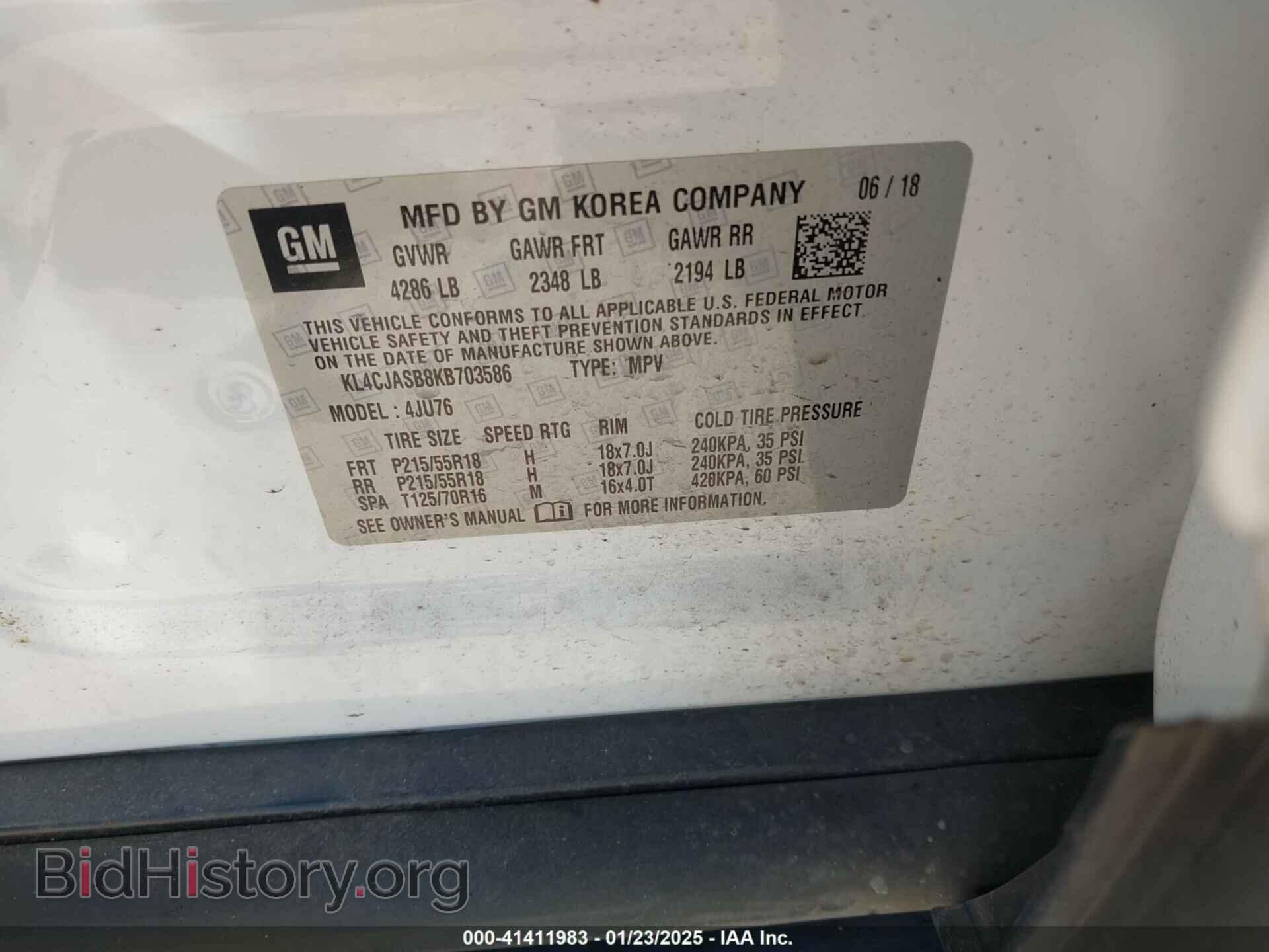 2019 BUICK ENCORE - VIN: KL4CJASB8KB703586 - Фото 9
