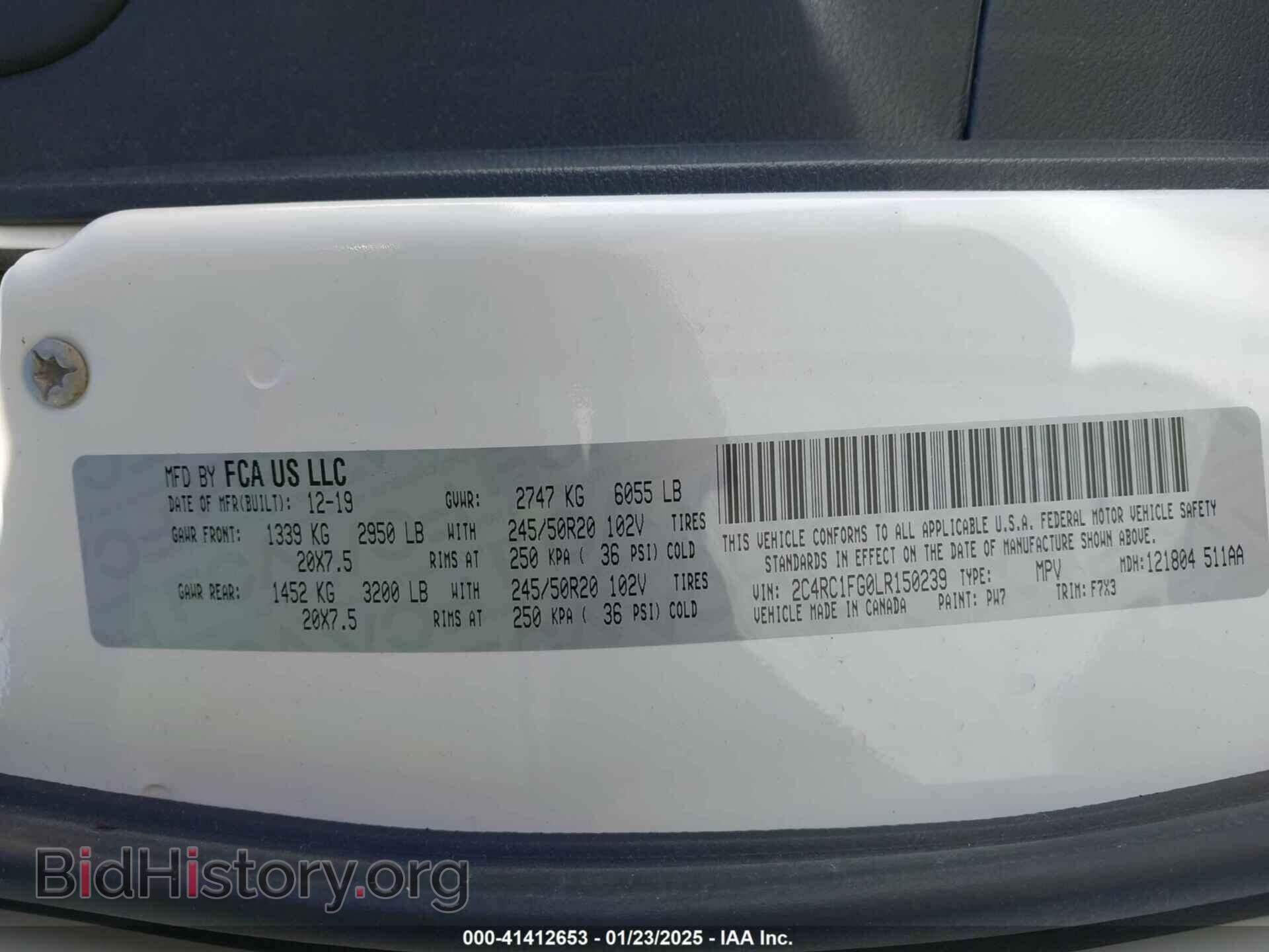 2020 CHRYSLER PACIFICA - VIN: 2C4RC1FG0LR150239 - Photo 9
