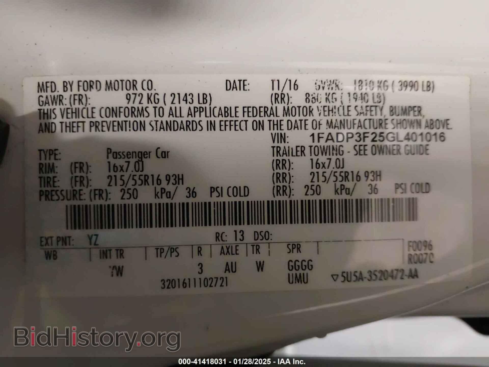 2016 FORD FOCUS - VIN: 1FADP3F25GL401016 - Photo 9