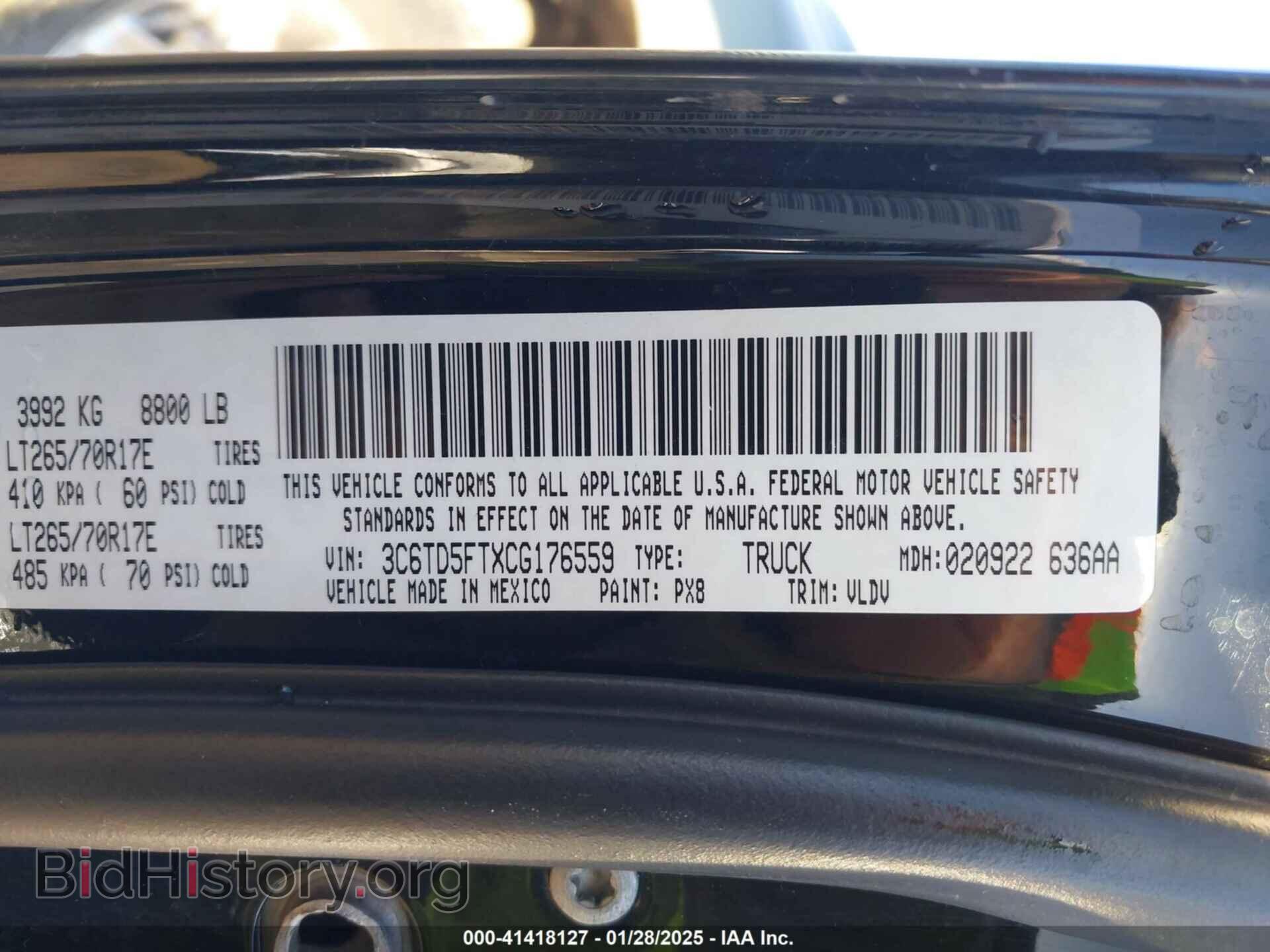 2012 RAM 2500 - VIN: 3C6TD5FTXCG176559 - Фото 9